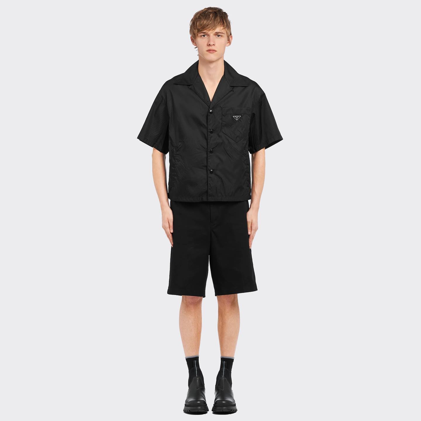 NIGO Prada Man Short Sleeve Nylon Black Shirt #nigo7166
