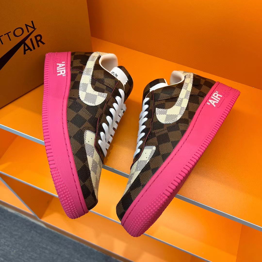 Louis Vuitton Checkerboard Leather Flat Sneakers Shoes #nigo54557