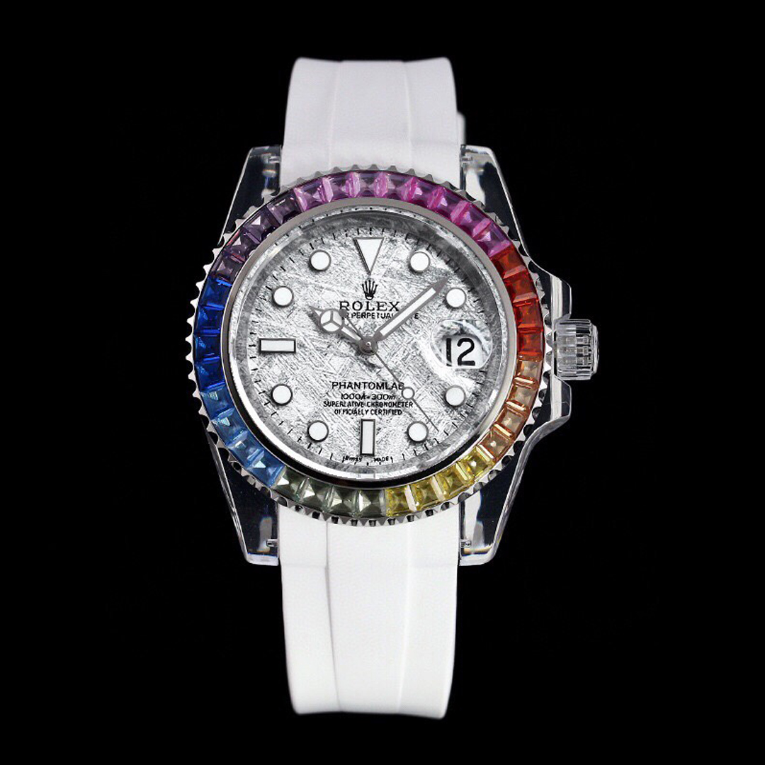 Rolex glass crystal series white tape plus transparent tape blue luminous watch accessories jewelry #nigo82249