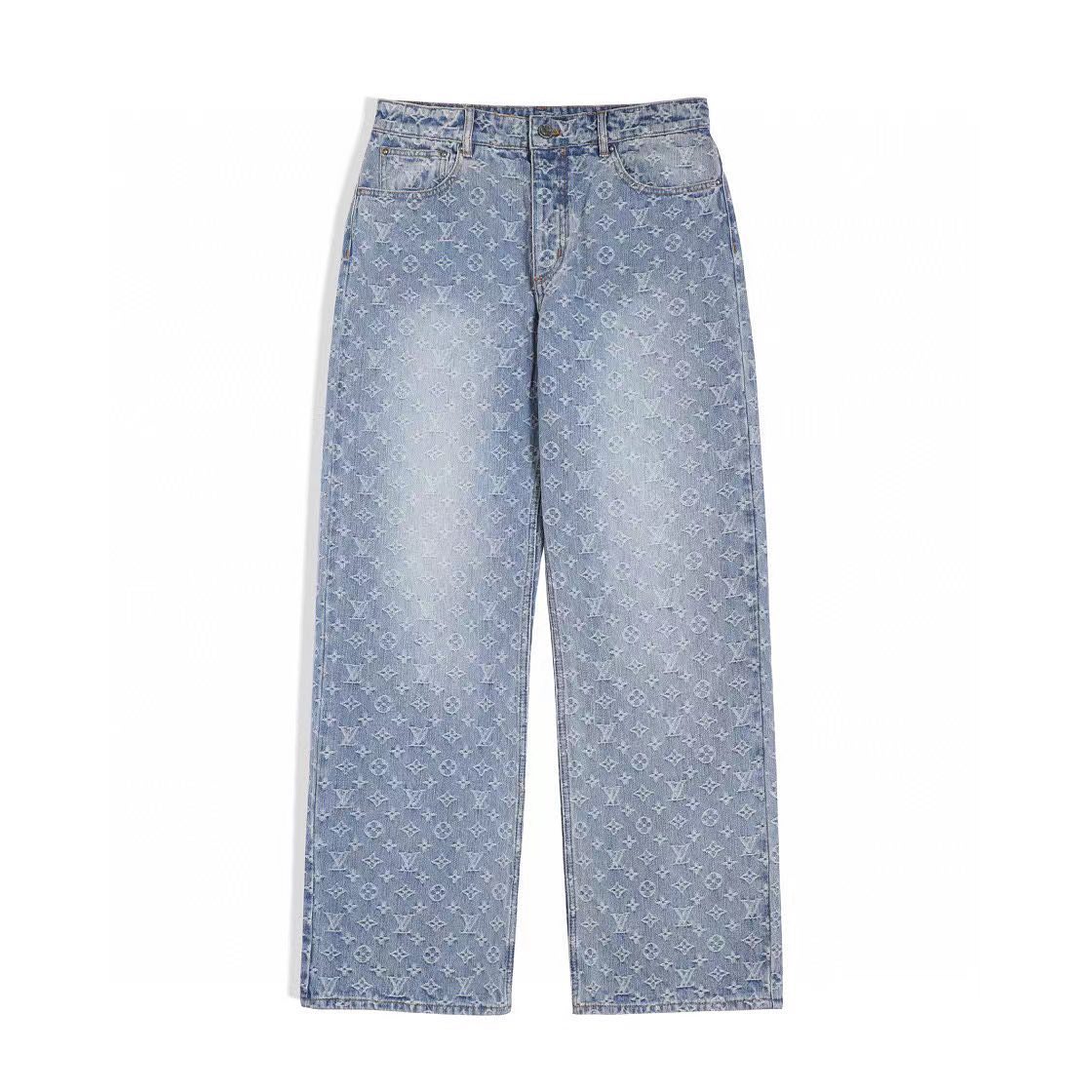 Louis Vuitton NIGO Full Printed Denim Straight Pants #nigo8418
