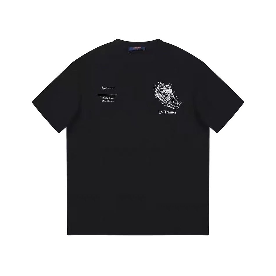 Louis Vuitton NIGO Hand Painted Shoes Short Sleeve Solid Color T-Shirt #nigo5796