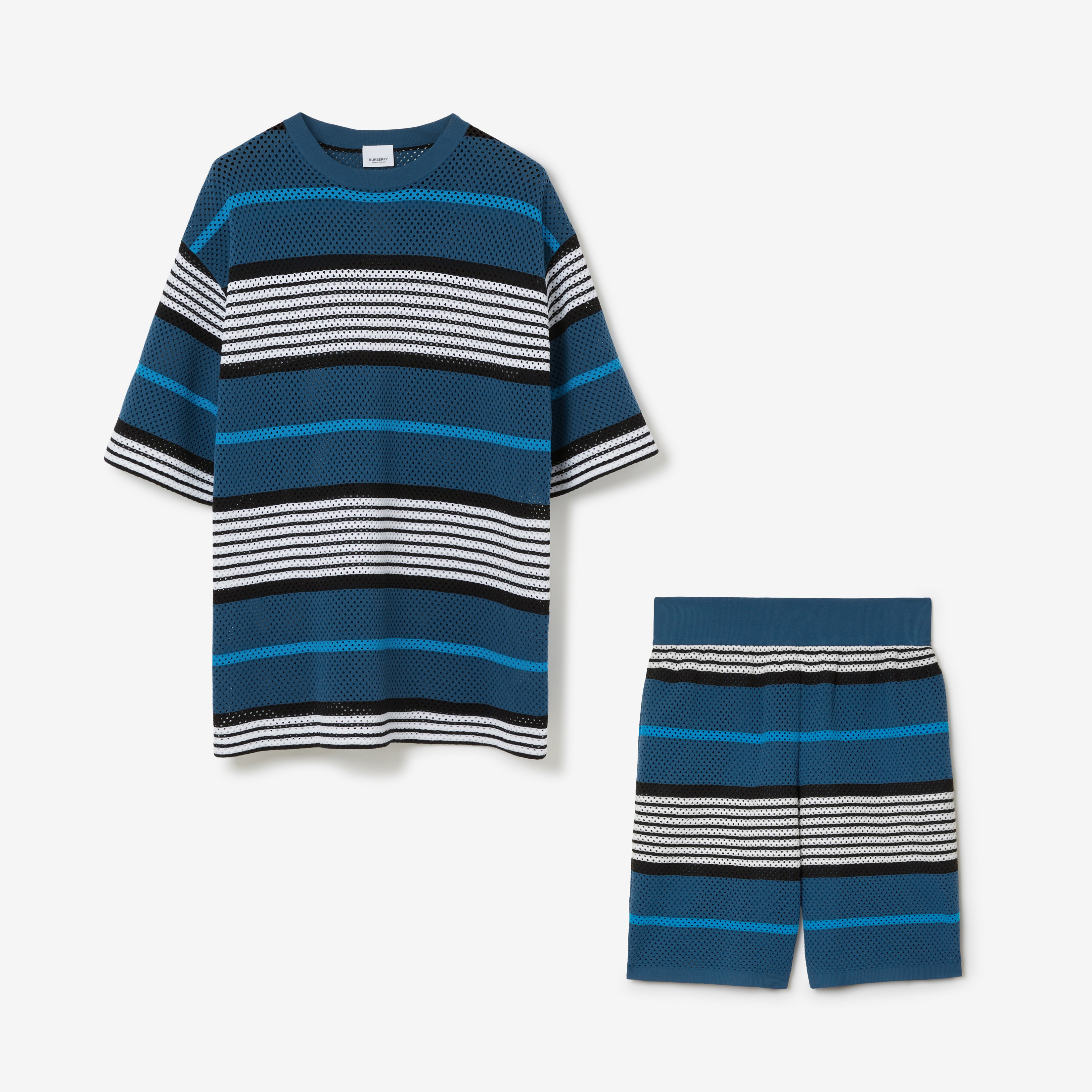 Burberry NIGO Man Striped Loose Hollow Summer Short Sleeve T-shirt Shorts Set Suit #nigo94475