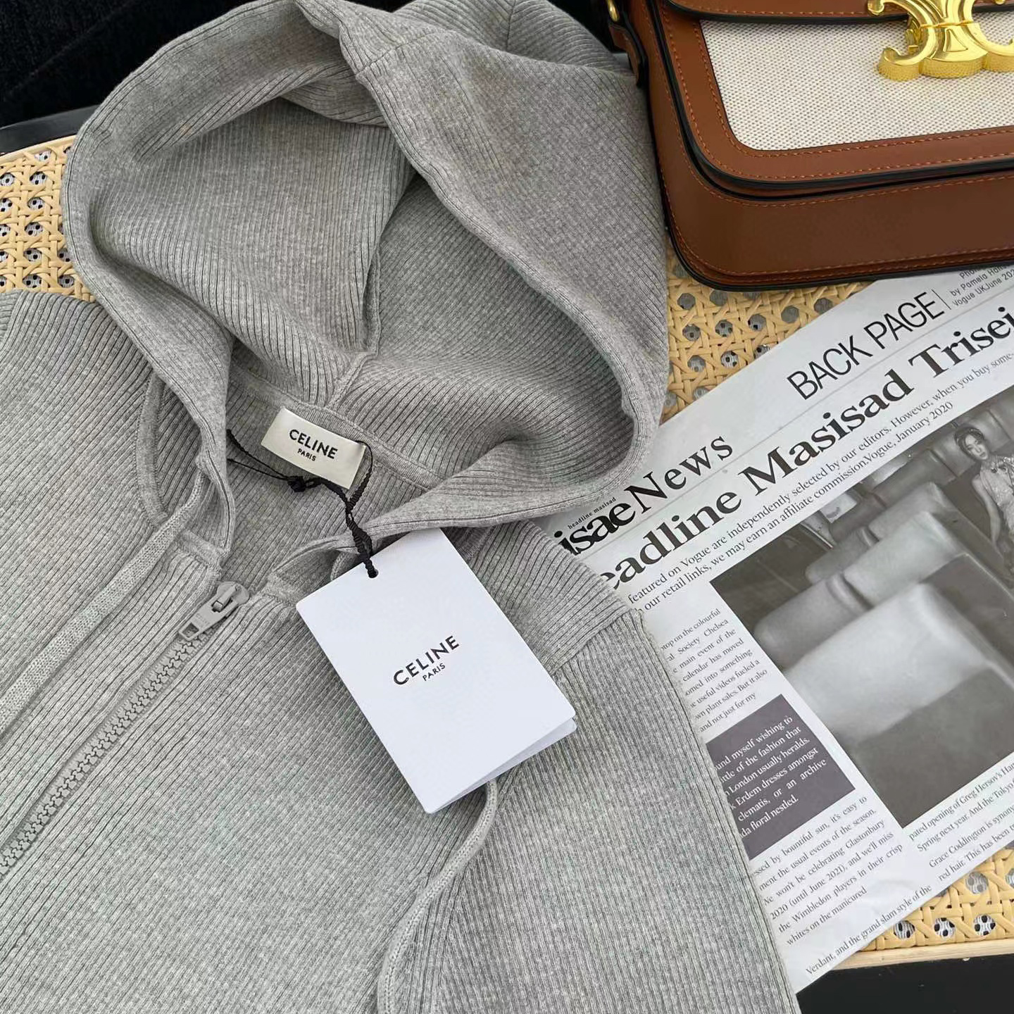 Celine Knit Zip Hooded Short Sleeve Sweater Jacket Coat #nigo51333