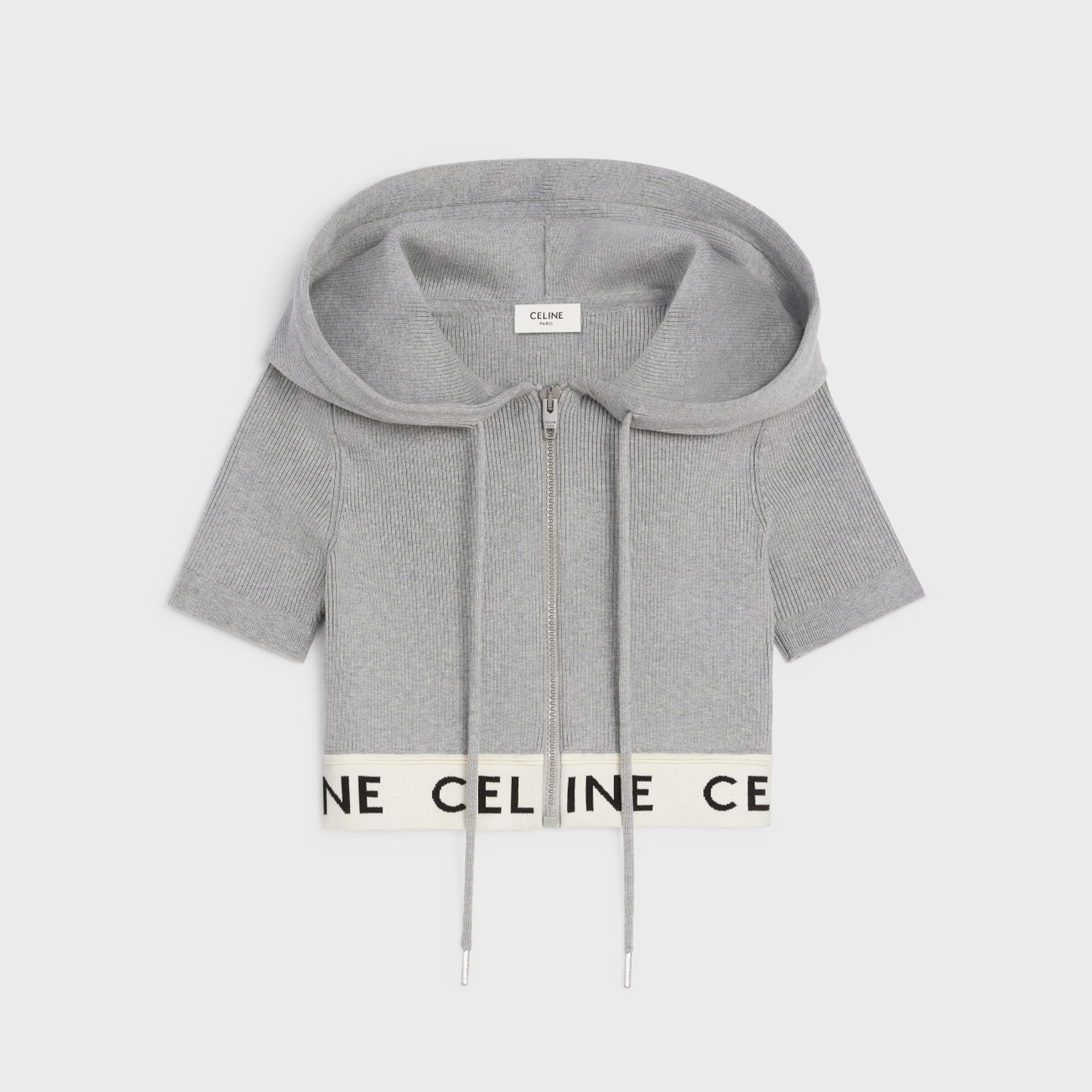 Celine Knit Zip Hooded Short Sleeve Sweater Jacket Coat #nigo51333