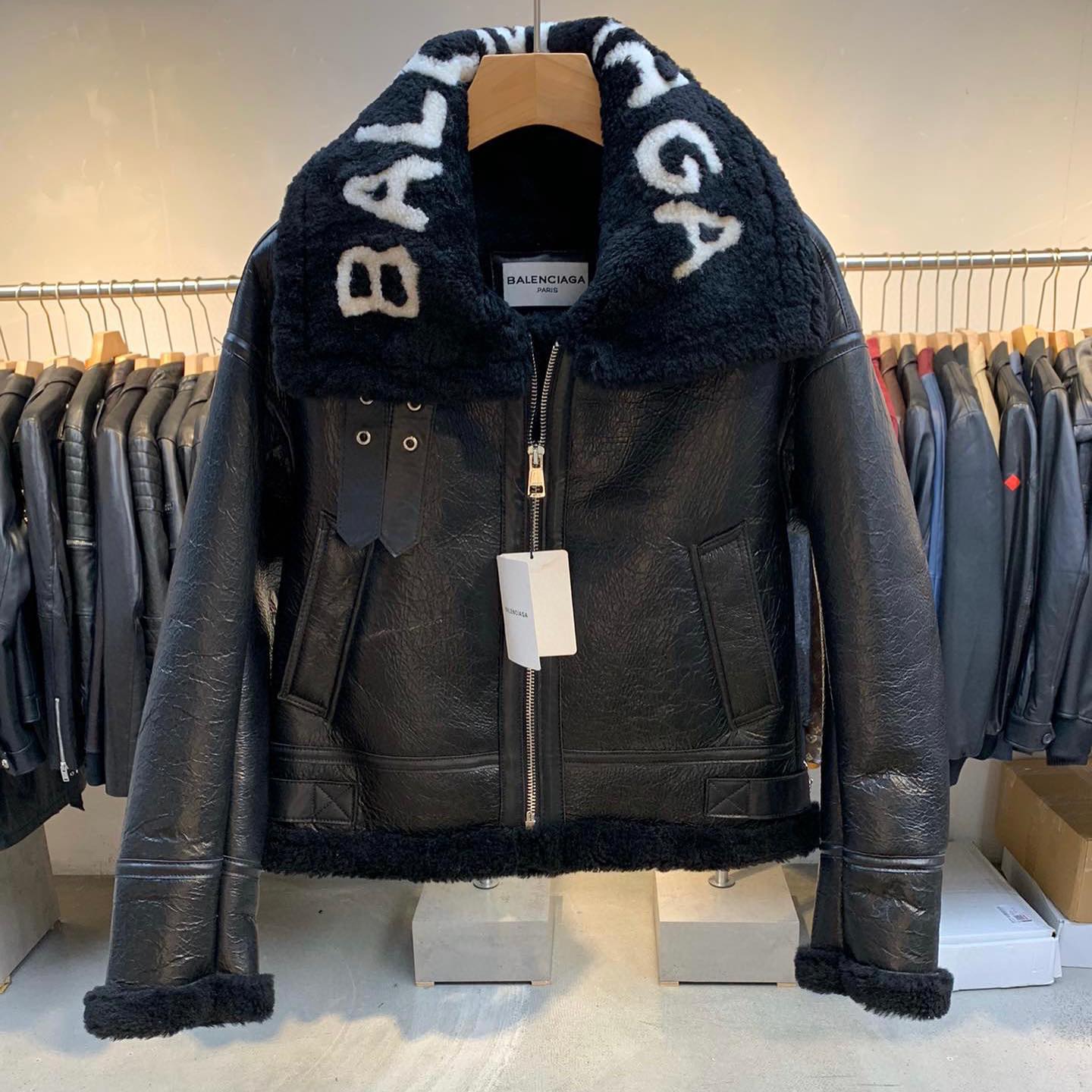 Balenciaga Leather Jacket Coat #nigo878