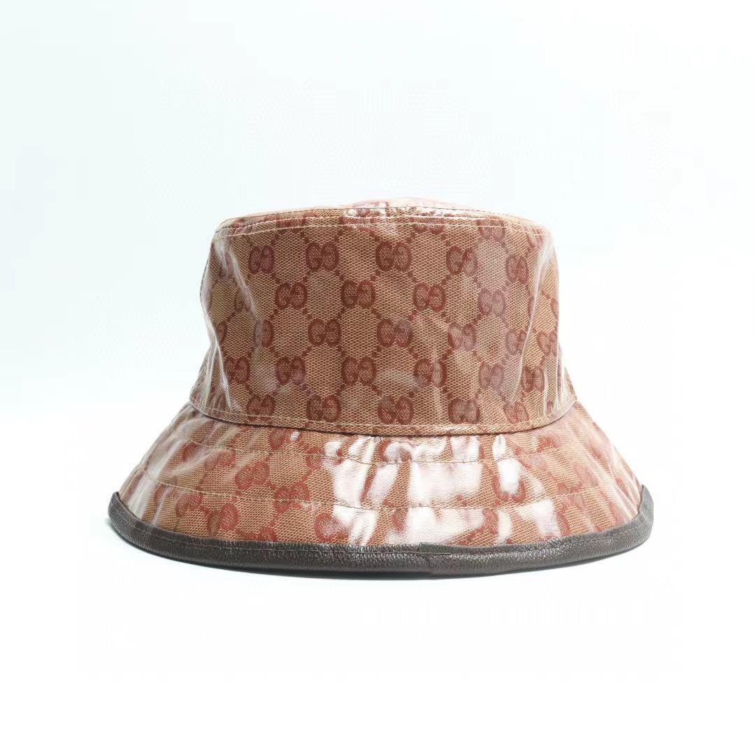 GUCCI Leather and Glossy Print Bucket Hat #nigo51335