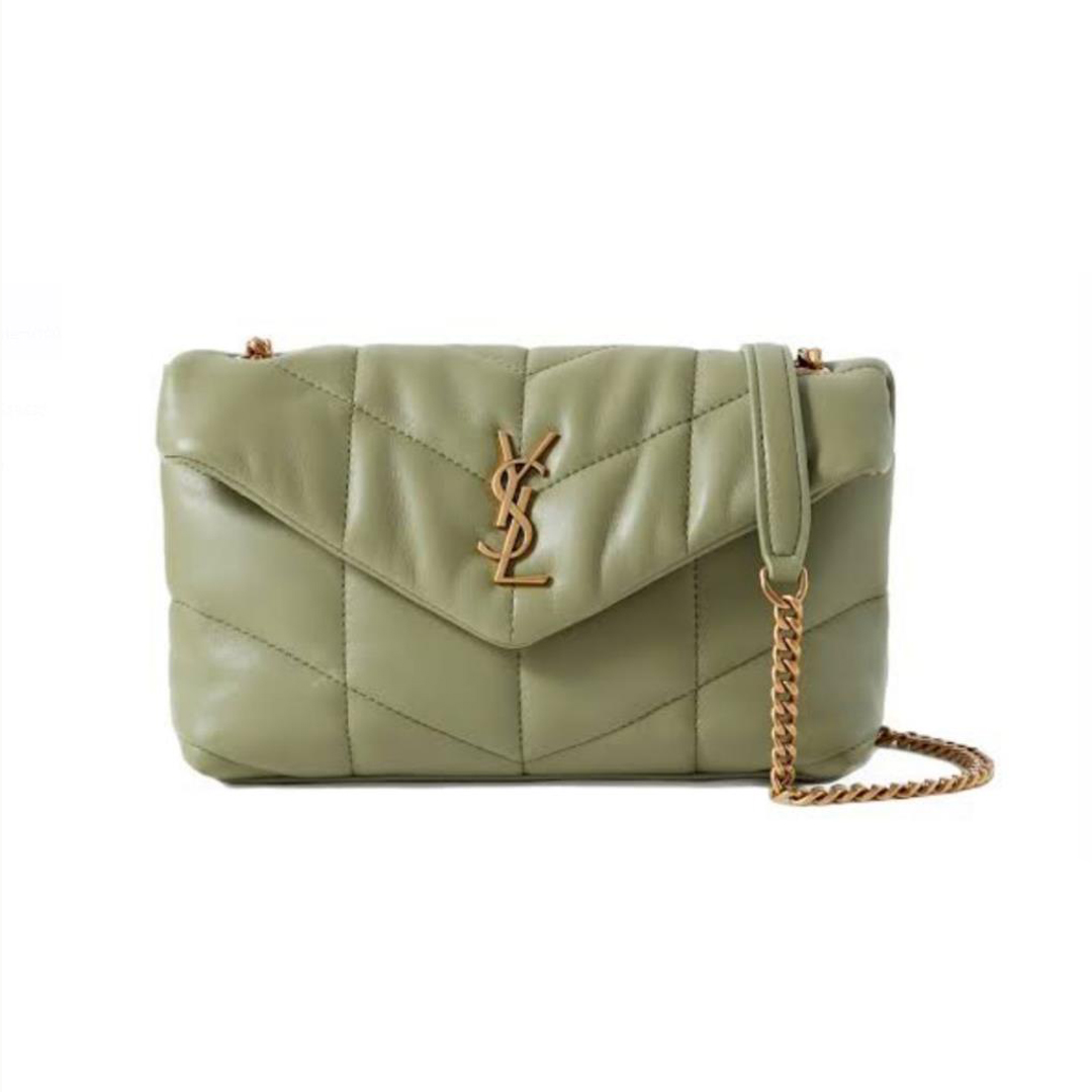 SAINT LAURENT Lambskin Seam Padded Shoulder Bag Underarm Bags #nigo51418