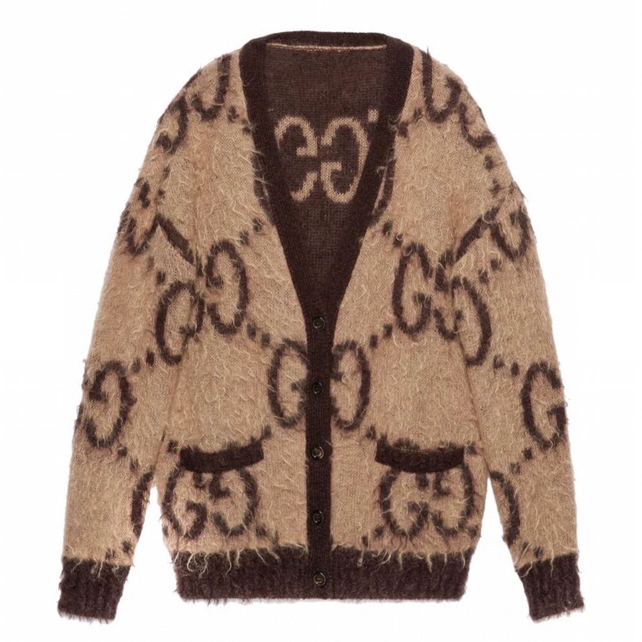 Gucci NIGO Woman Autumn And Winter Mohair And Wool-Blend Cardigan Jacket Coat #nigo55672