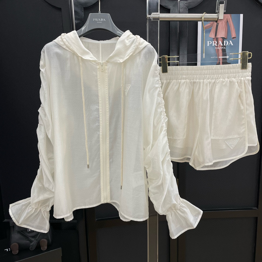 PRADA NIGO Summer Long Sleeved Hooded Jacket Shorts Set #nigo57484