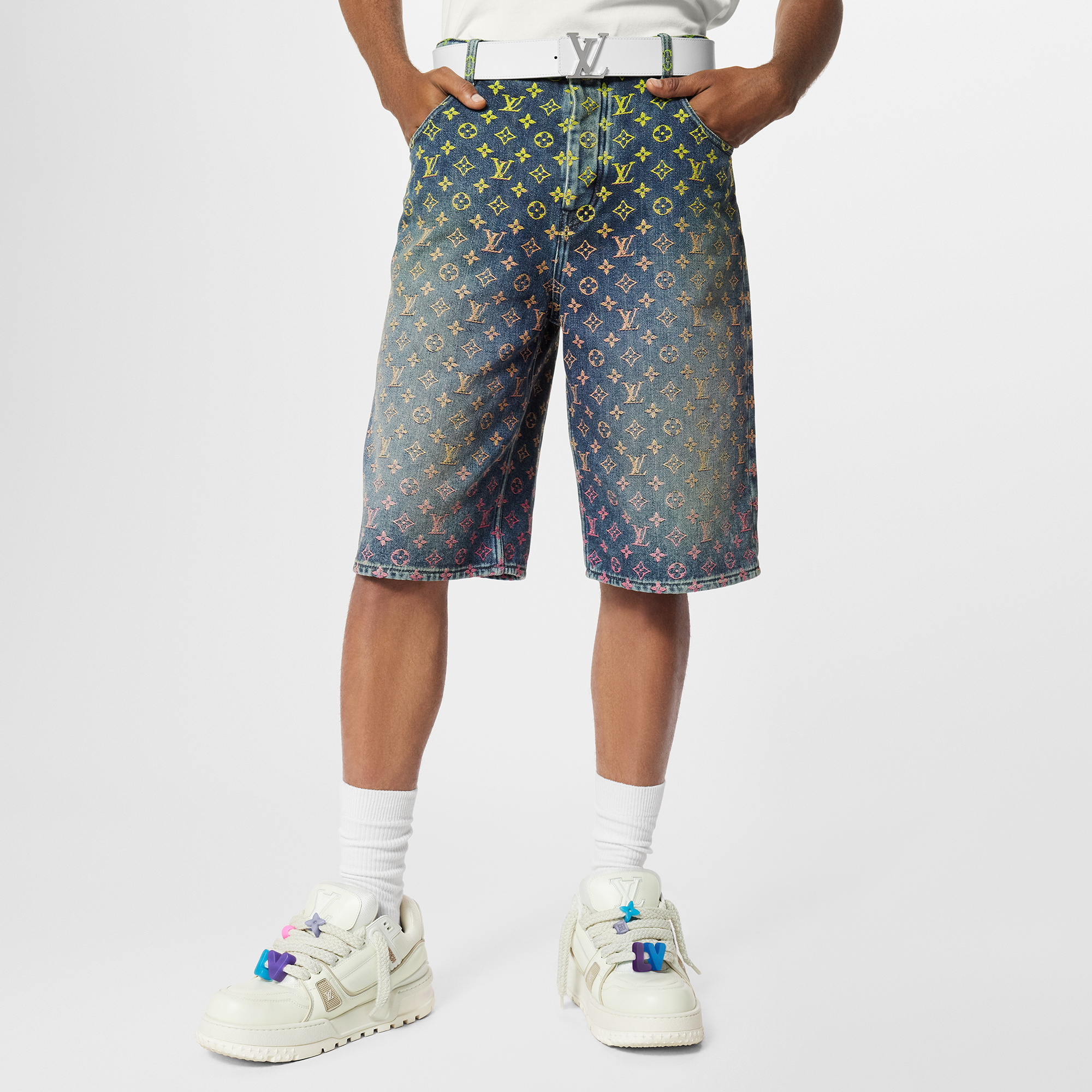 Louis Vuitton NIGO Denim Gradient Shorts Pants #nigo94149