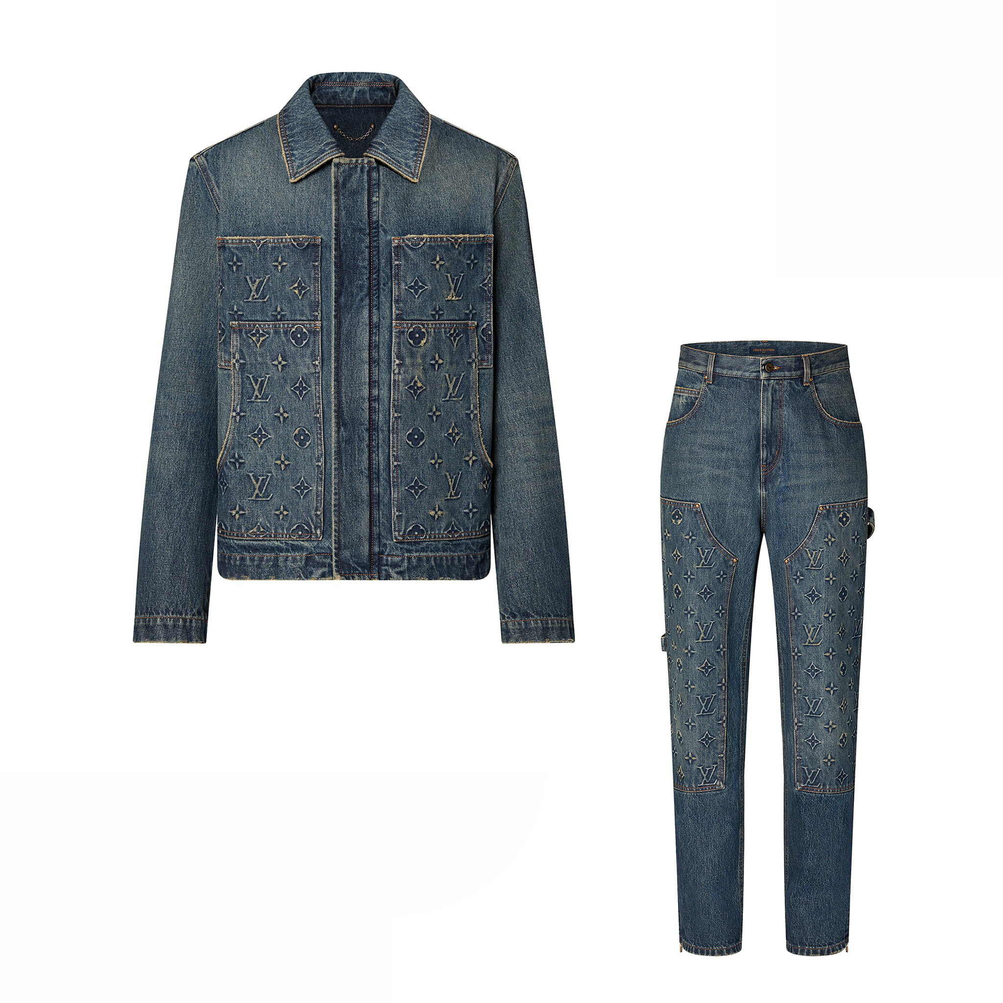 LouisVuitton NIGO Man Spring And Autumn Long Sleeved Denim Coat and Pants Set #nigo94515