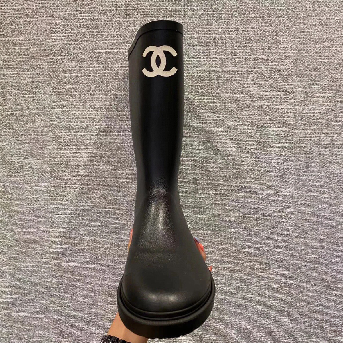 Chanel NIGO Black High Barrel Leather Boots And Shoes #nigo57532