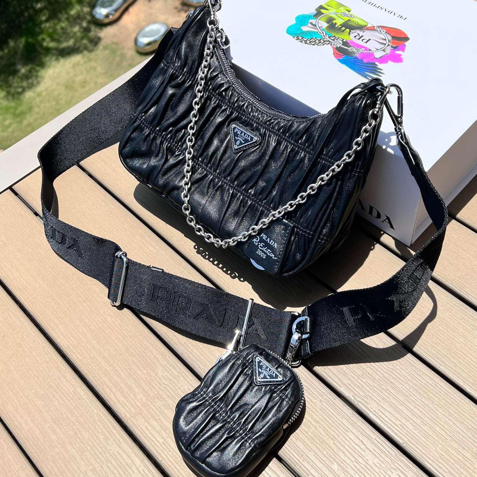 Pradar NIGO Leather Single Shoulder Underarm Bag #nigo57599