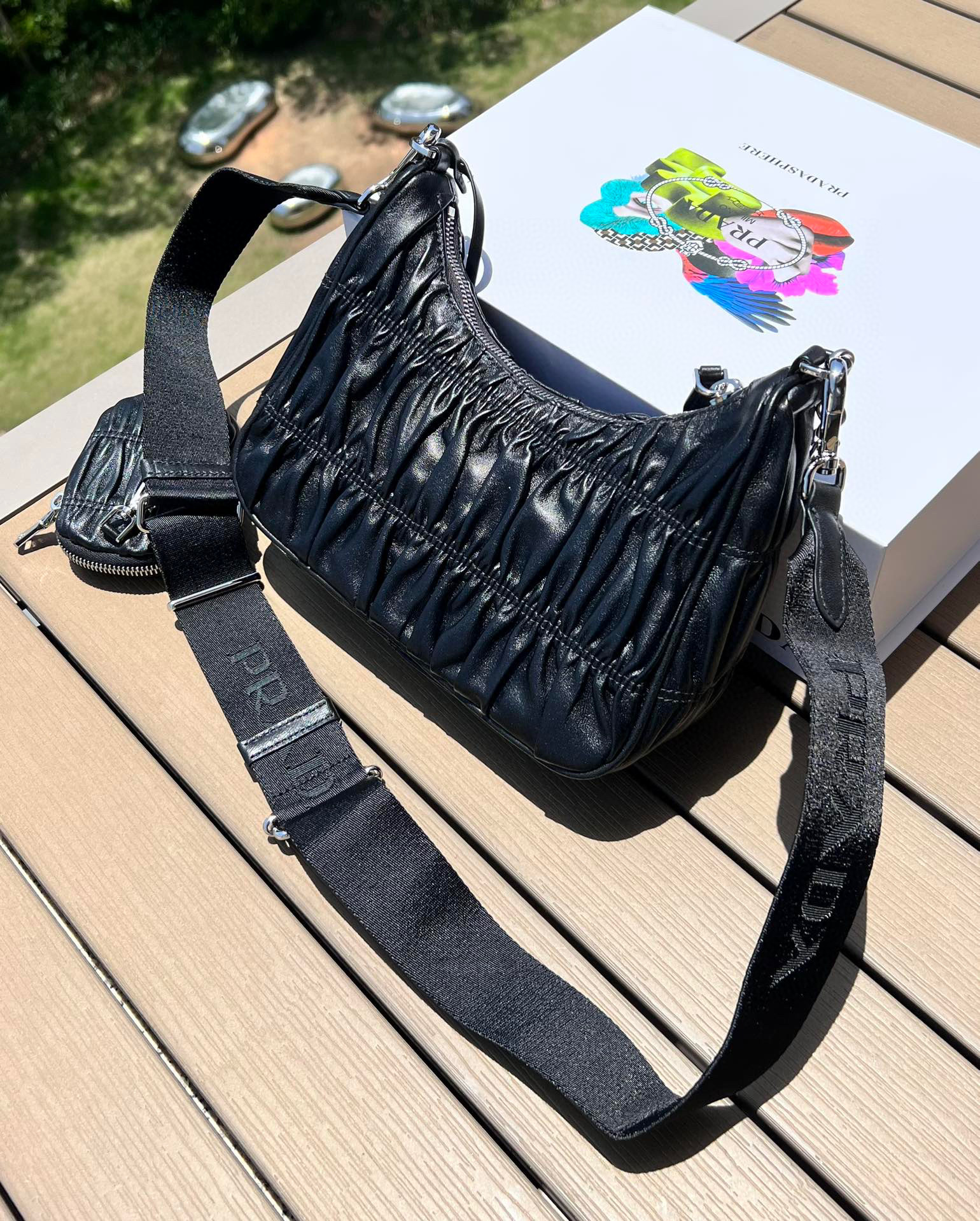 Pradar NIGO Leather Single Shoulder Underarm Bag #nigo57599