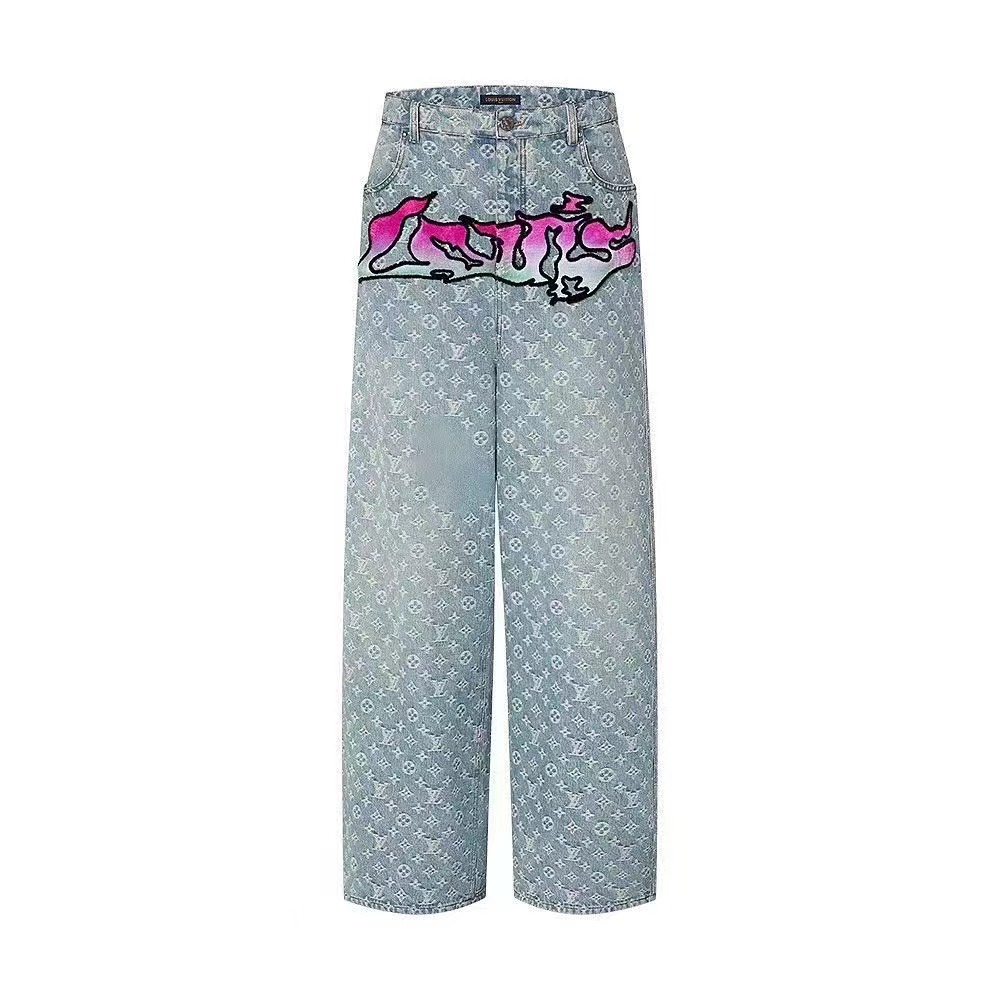 Louis Vuitton NIGO Man Graffiti Jeans Pants #nigo9356
