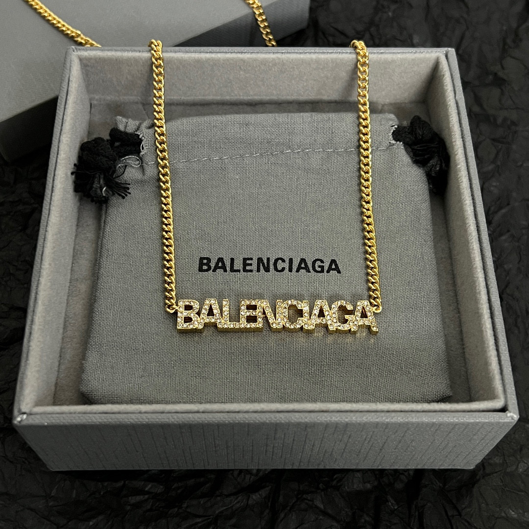 Balenciaga NIGO Accessories Letter Studded Diamond Necklace #nigo94627