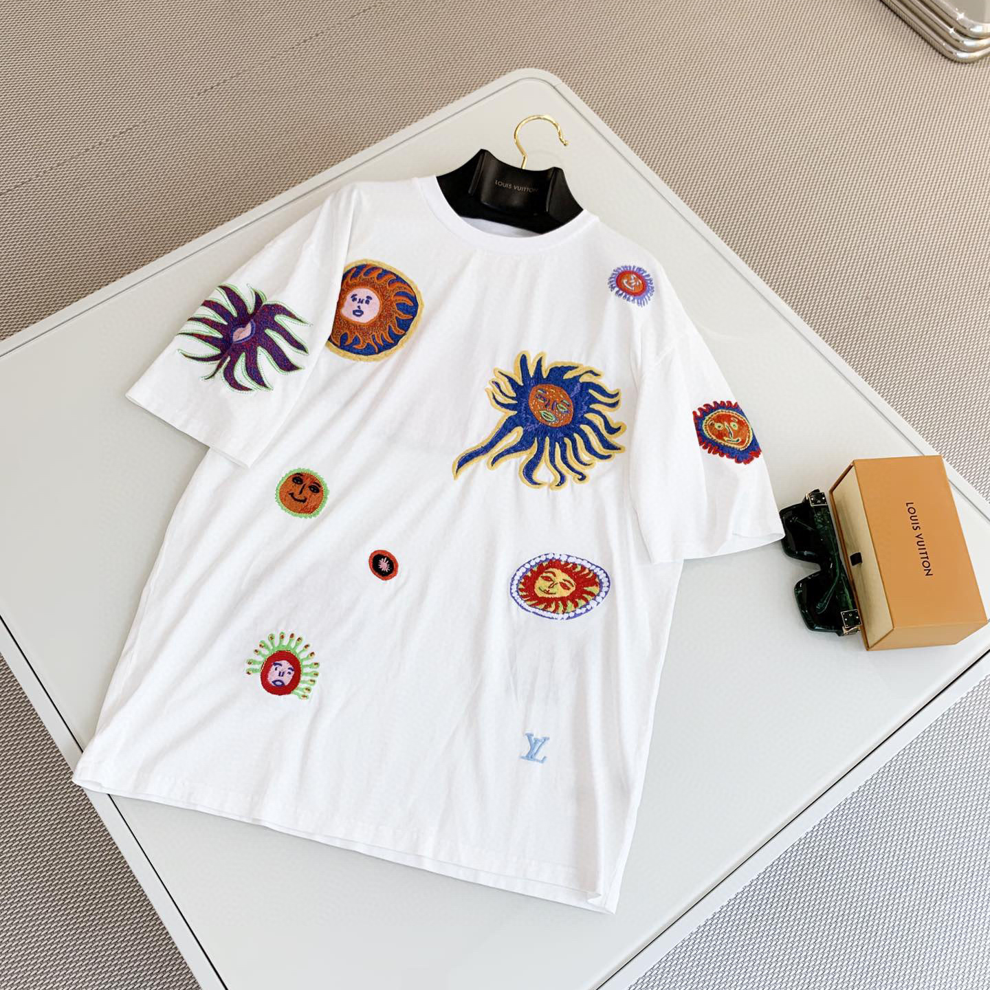 Louis Vuitton NIGO White Printed Short Sleeved T-shirt #nigo94344 #nigo57683