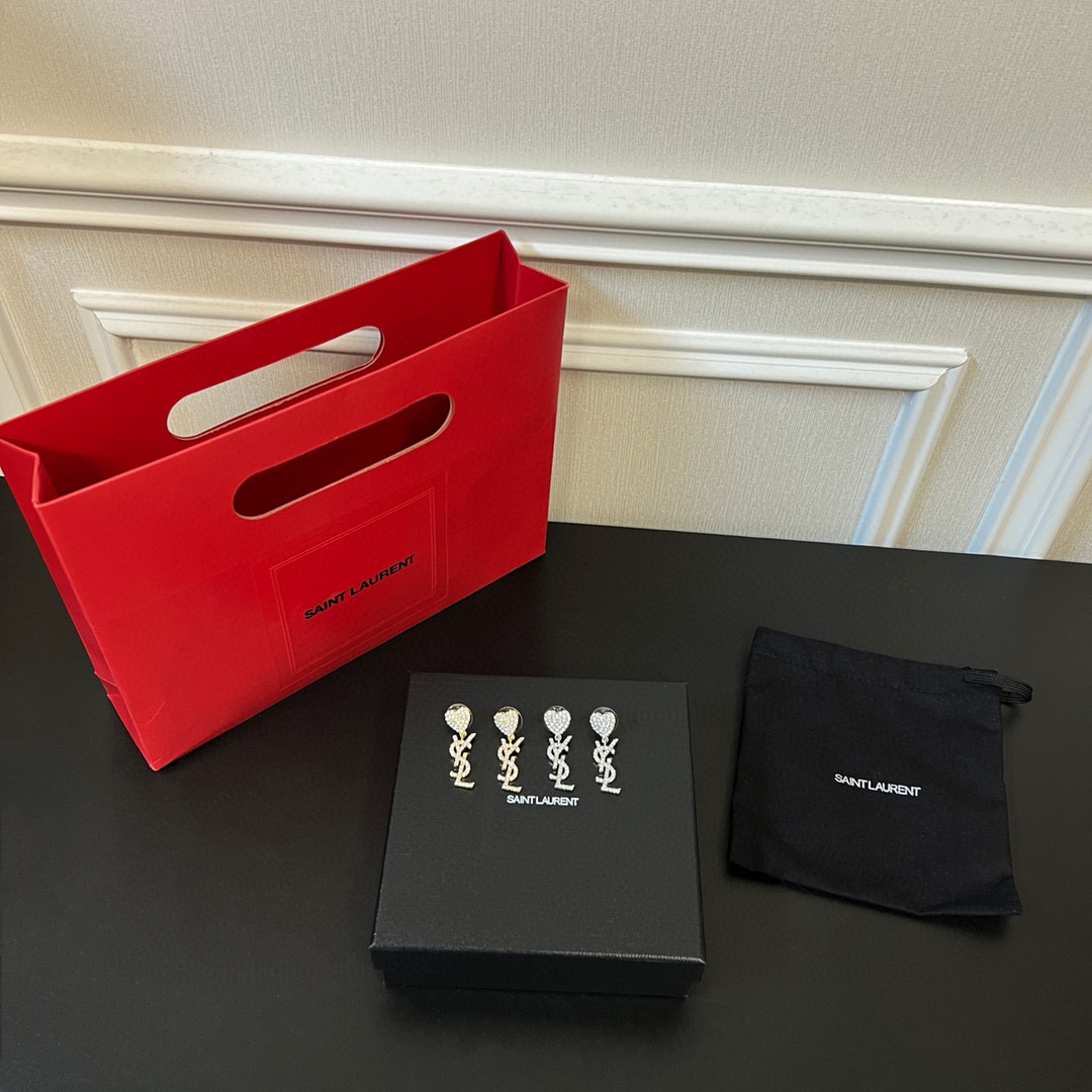 YSL NIGO Accessories Heart Shaped Diamond Pendant Earring Case #nigo84129