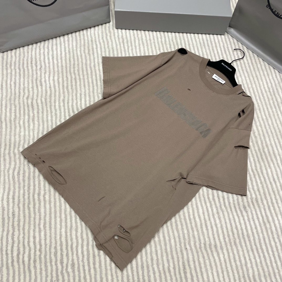 Balenciaga NIGO Man Cotton T-shirt With Short Sleeve Holes #nigo8499