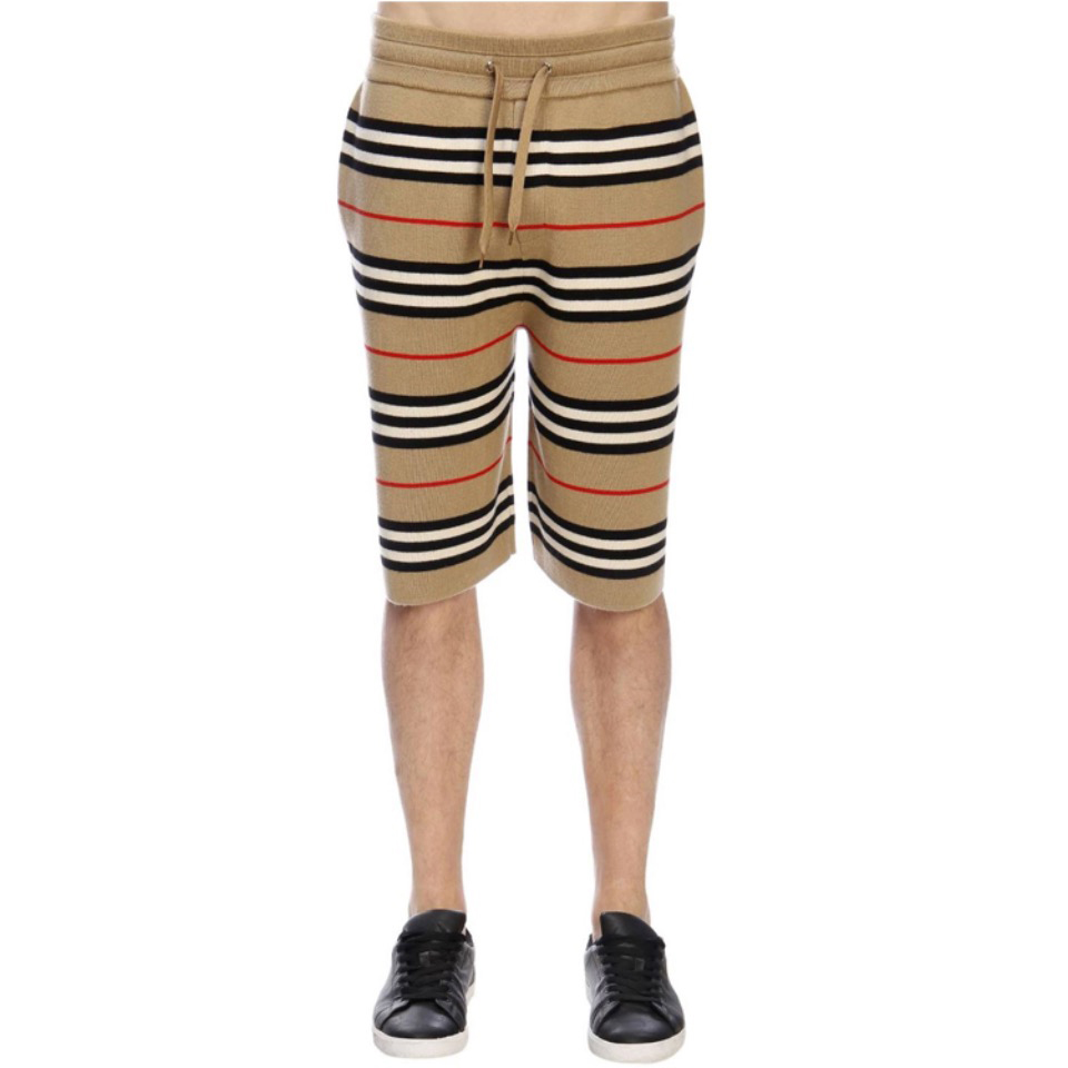 Burberry NIGO Man Khaki Plaid Lace Up Shorts pants #nigo94584