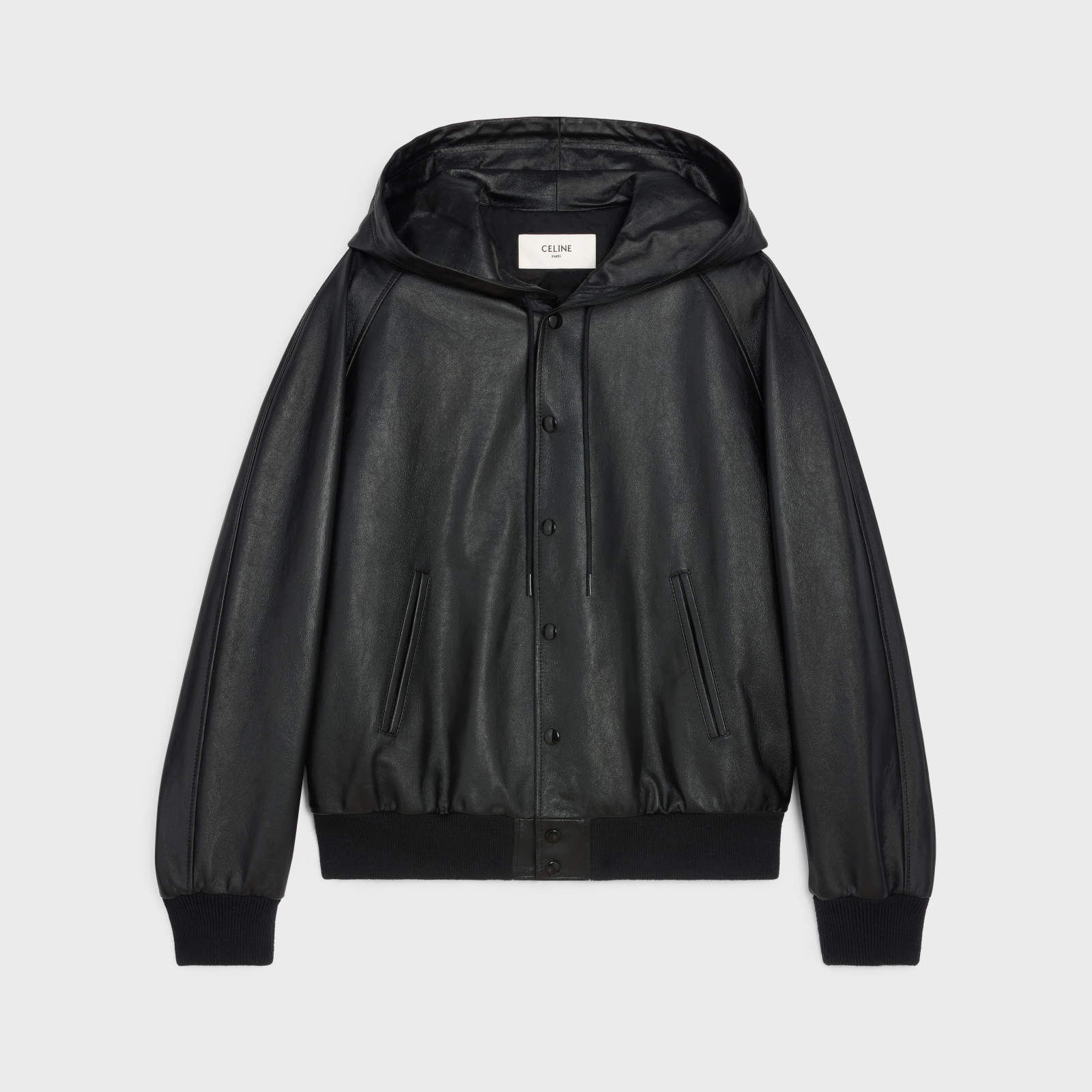 Celine Man Hooded Leather Jacket Coat #nigo94596