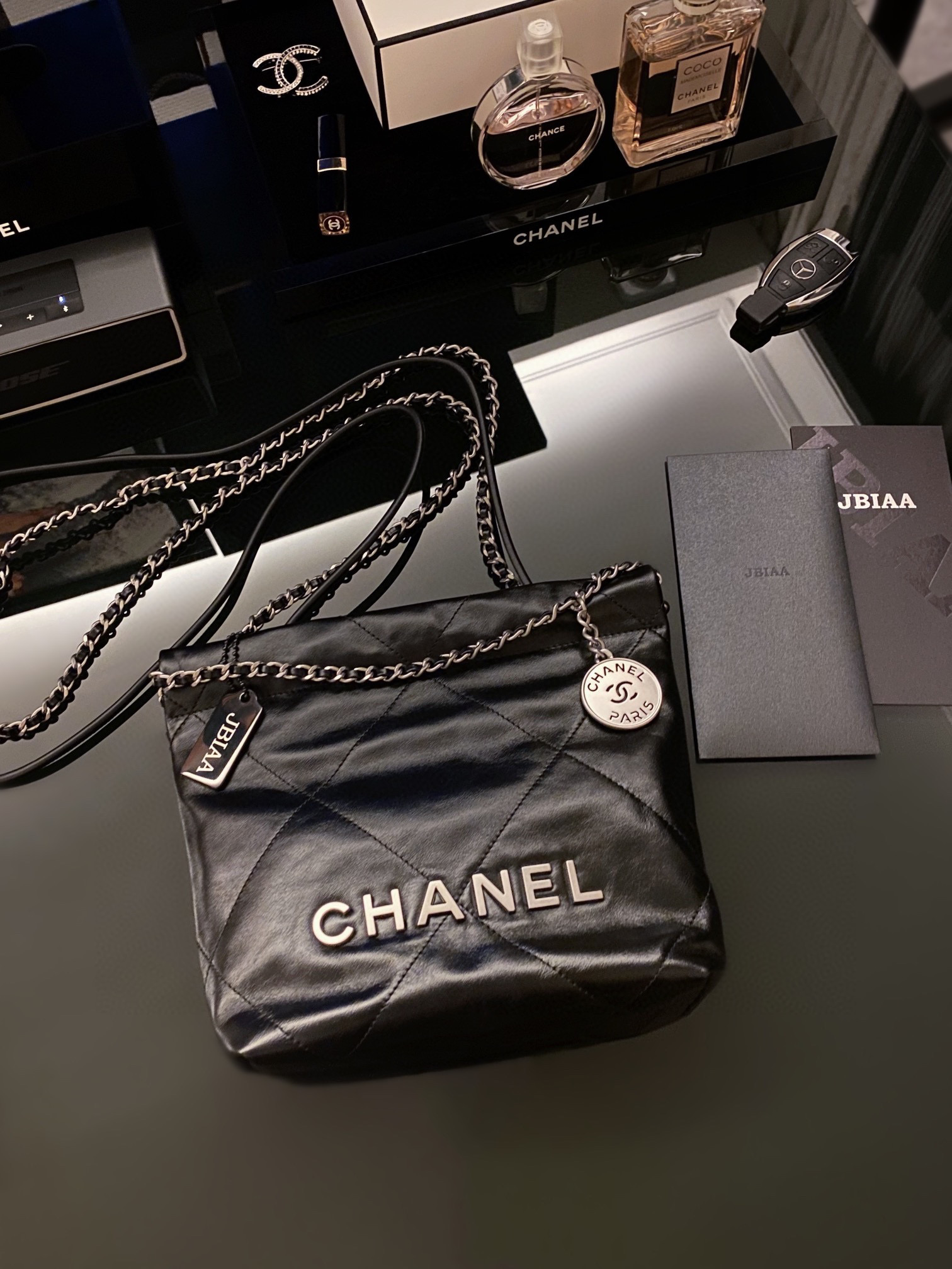 Chanel NIGO Shoulder Bag in Shiny Calfskin, Gold Metal & Lacquered Metal Bags #nigo54349