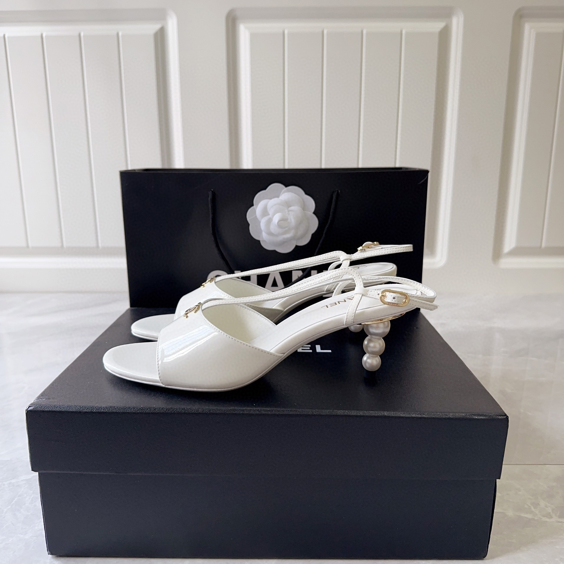 Chanel NIGO Summer Pearl High Heel Sandals shoes #nigo57988