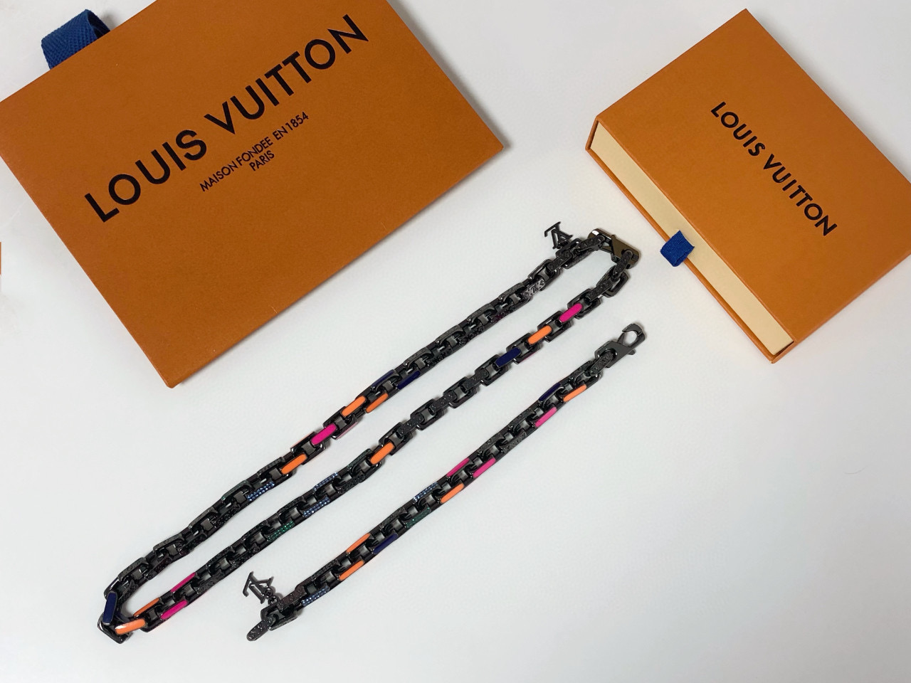 Louis Vuitton NIGO Black Chain Bracelet Necklace Accessories #nigo84152