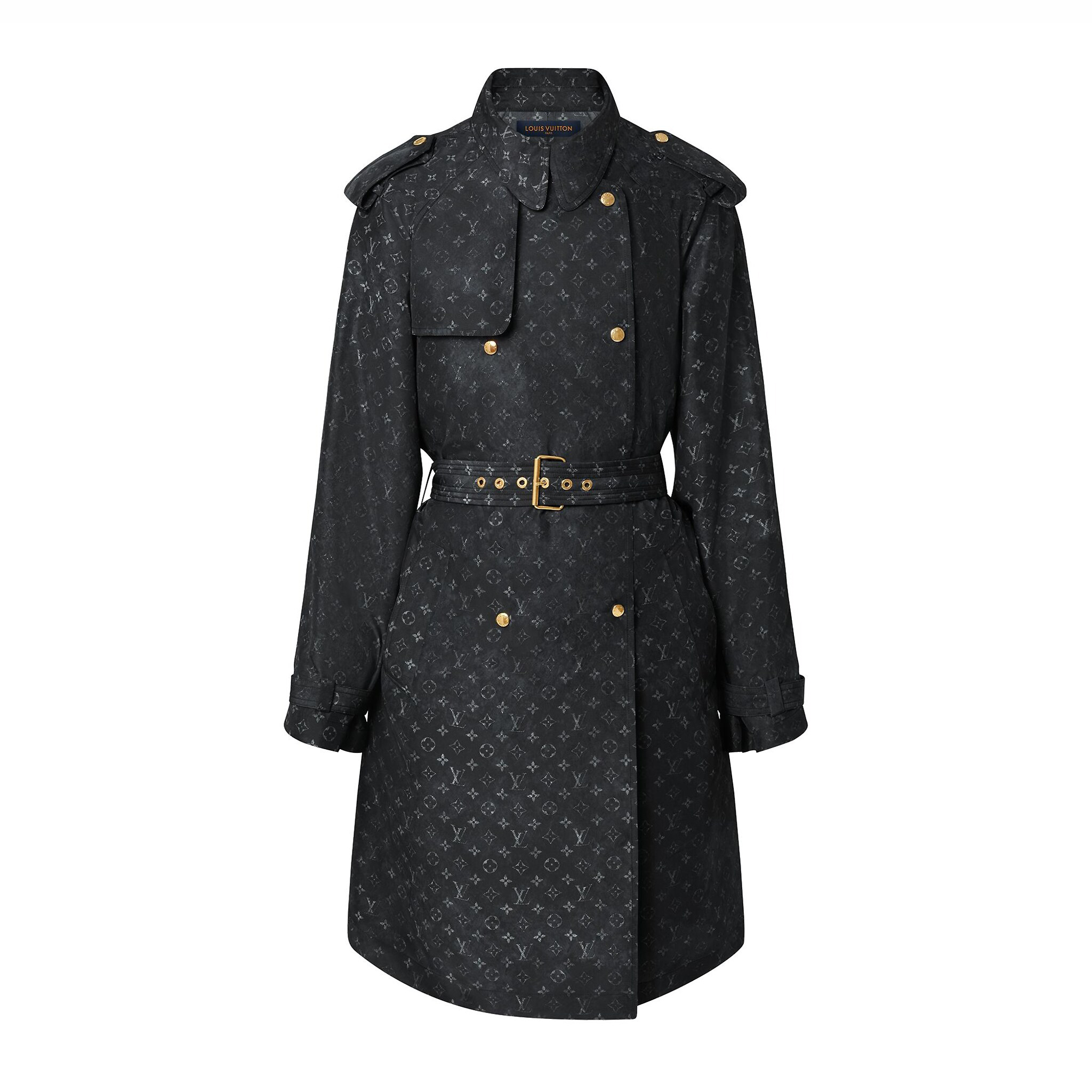 Louis Vuitton Woman NIGO Long Black Waistband Trench Coat #nigo57985