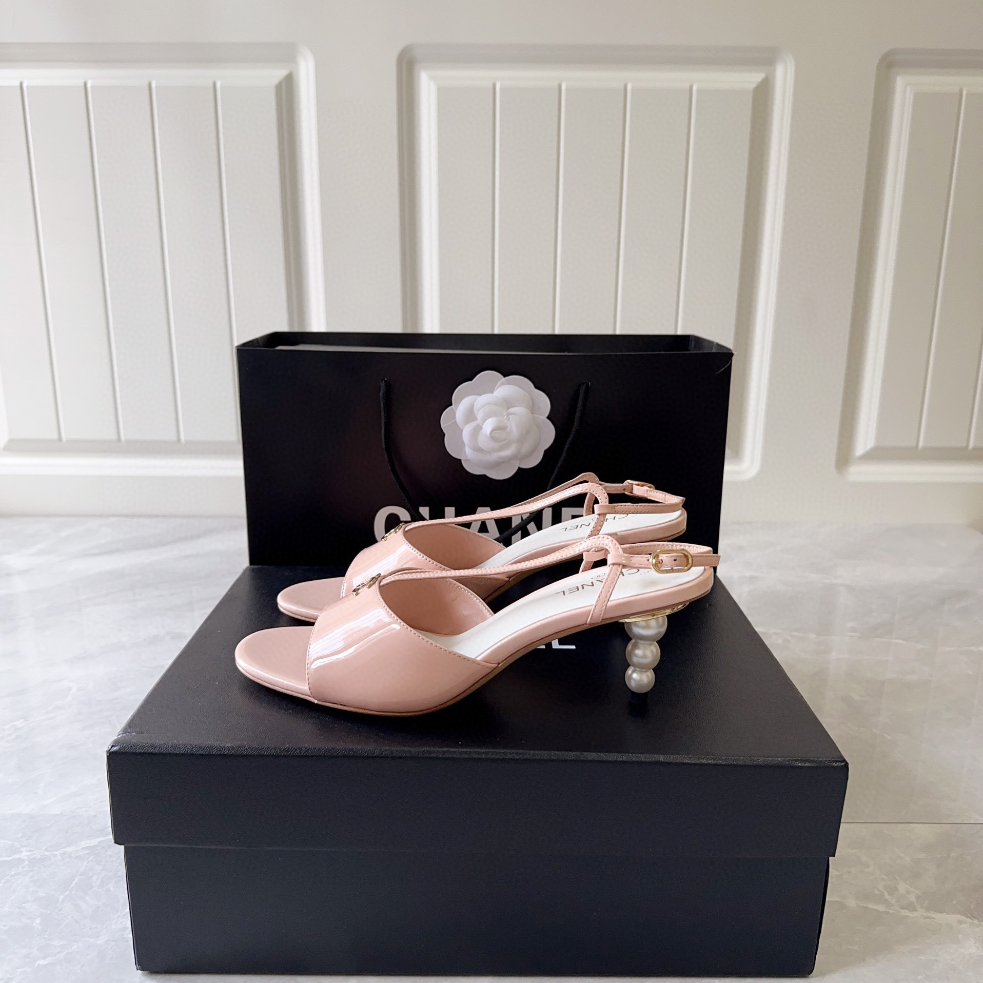 Chanel NIGO Summer Pearl High Heel Sandals shoes #nigo57988