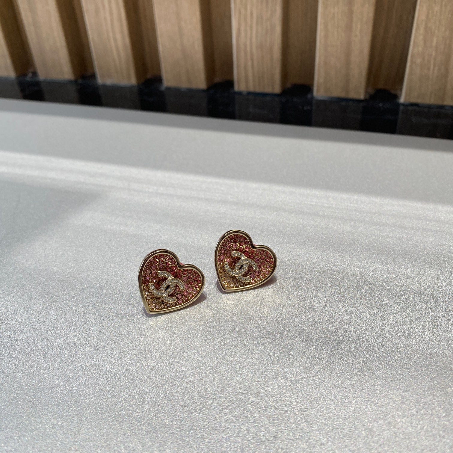 Chanel NIGO Pink Love Shiny Diamond Earrings Accessories #nigo84146