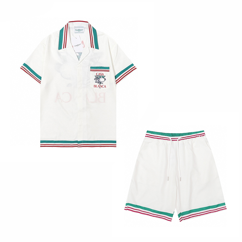 Casablanca NIGO White Printed Short Sleeved Shirt And Shorts Set #nigo57976