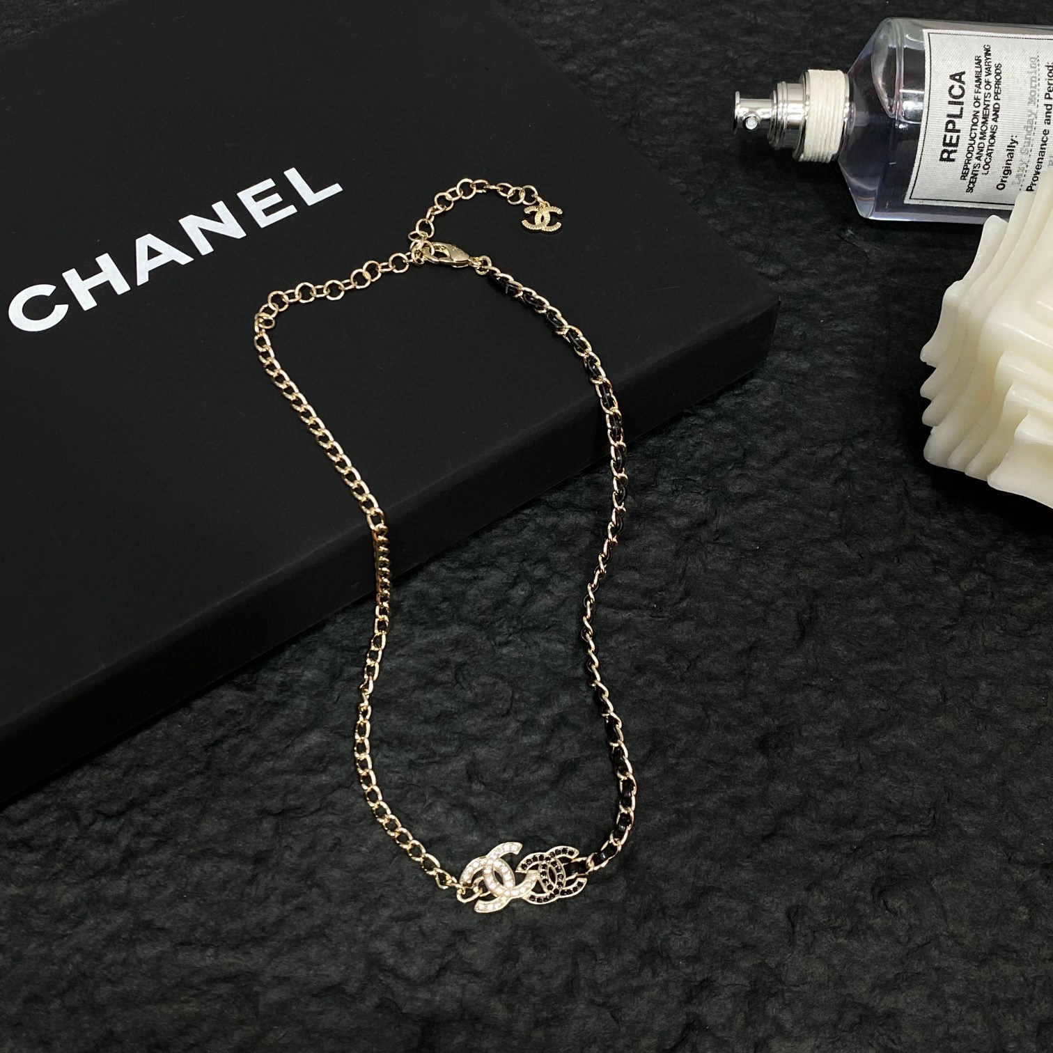 Chanel NIGO Leather Chain Splicing Necklace Accessories #nigo84143