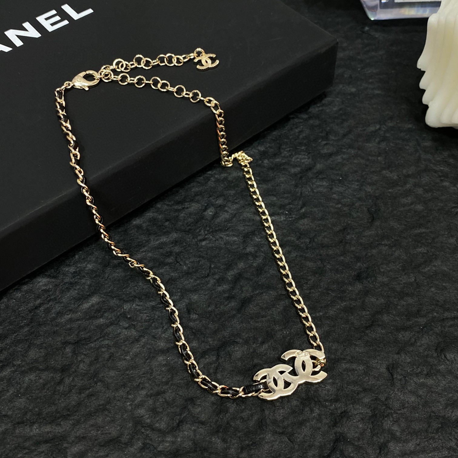 Chanel NIGO Leather Chain Splicing Necklace Accessories #nigo84143