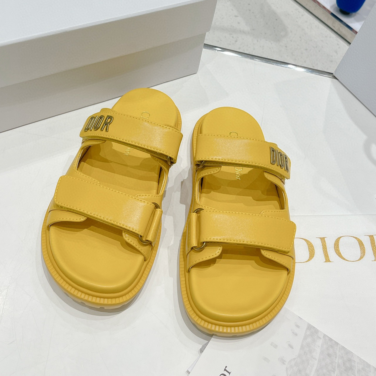 Dior NIGO Yellow Flat Bottomed Slippers shoes #nigo21113