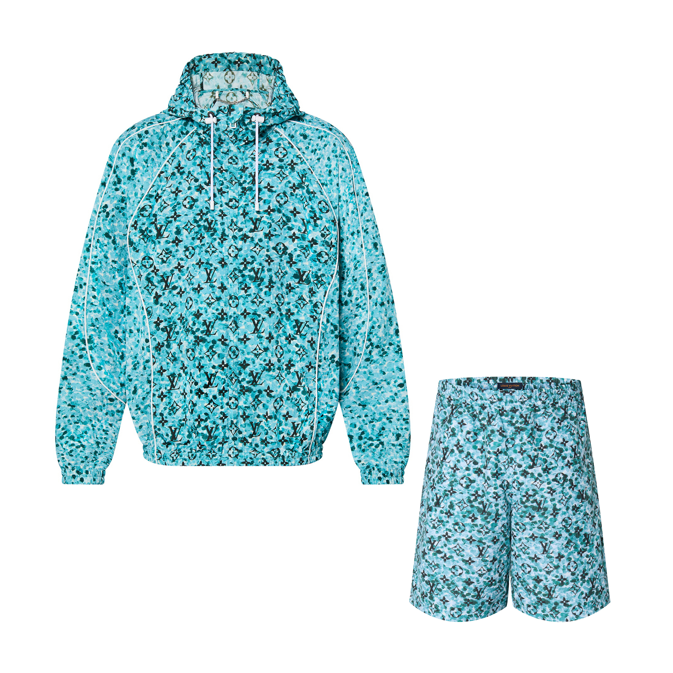 Louis Vuitton NIGO Man Zip Hooded Jacket Elastic Shorts Set Suit pants #nigo94815