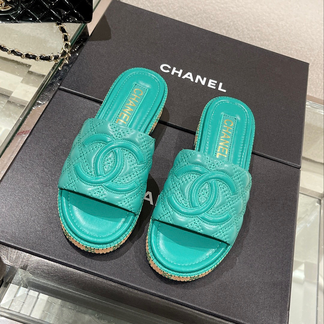 Chanel NIGO Wooden Bottom Slipper Sandals Shoes #nigo57994