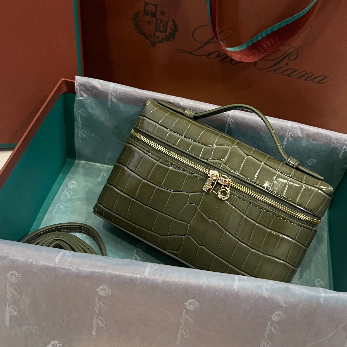 Loro Piana NIGO Crocodile Textured Leather Clutch Bag Bags #nigo57992