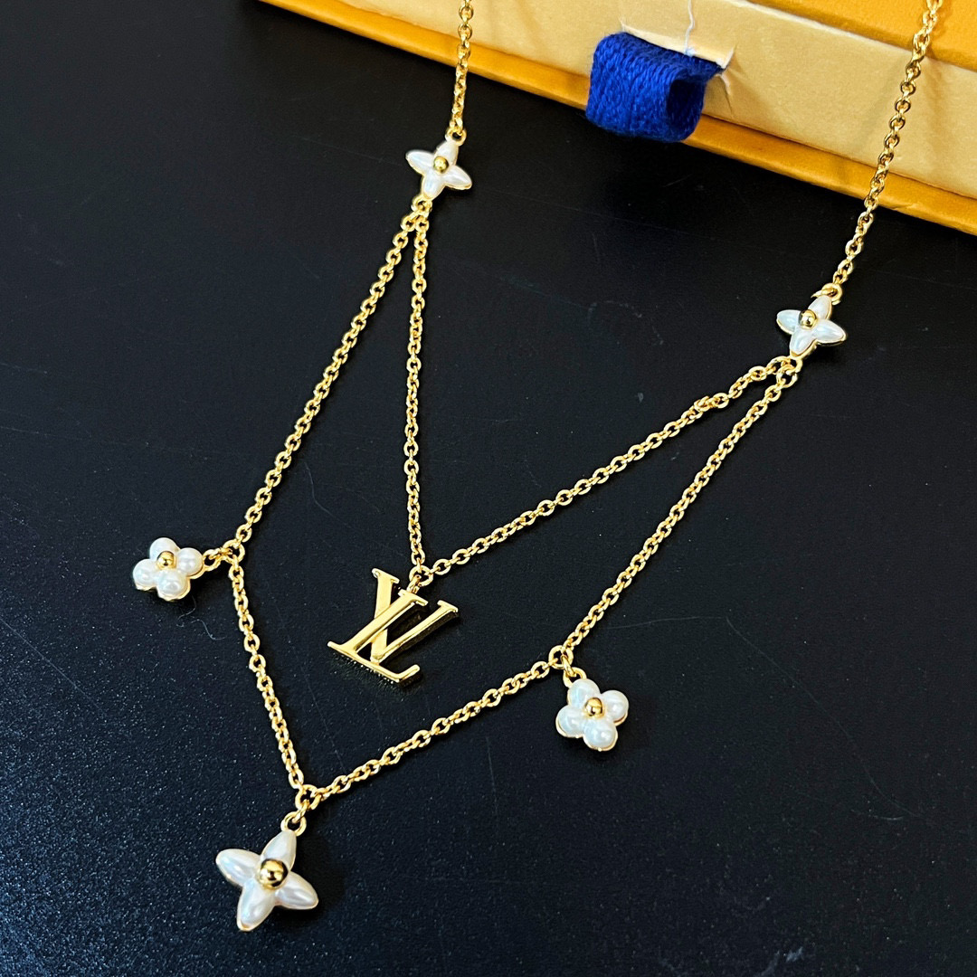 Louis Vuitton NIGO Gold Flower Decorative Necklace Bracelet Accessories #nigo84134