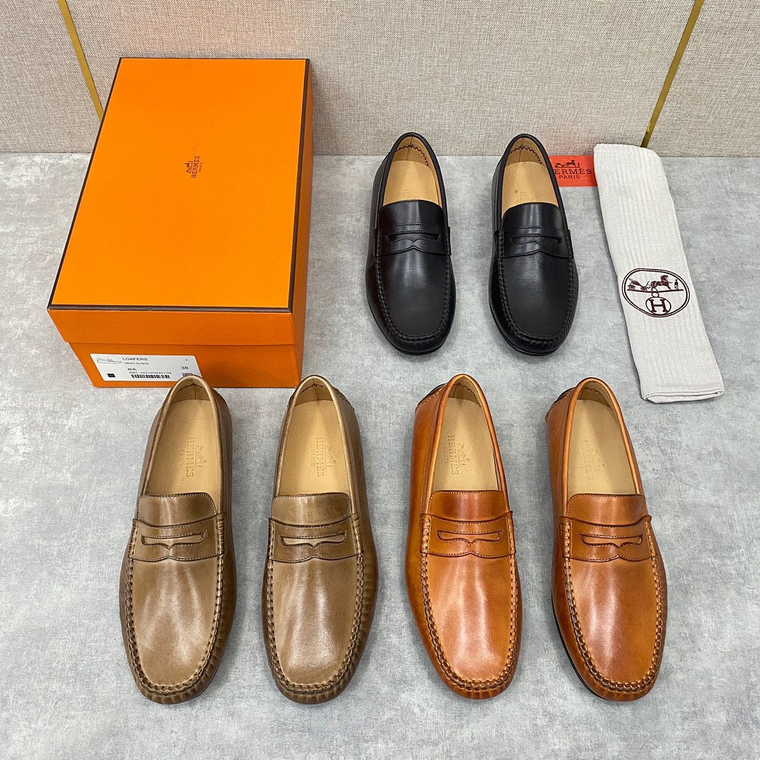 Hermes NIGO Leather Loafers Shoes Ngvp #nigo5584
