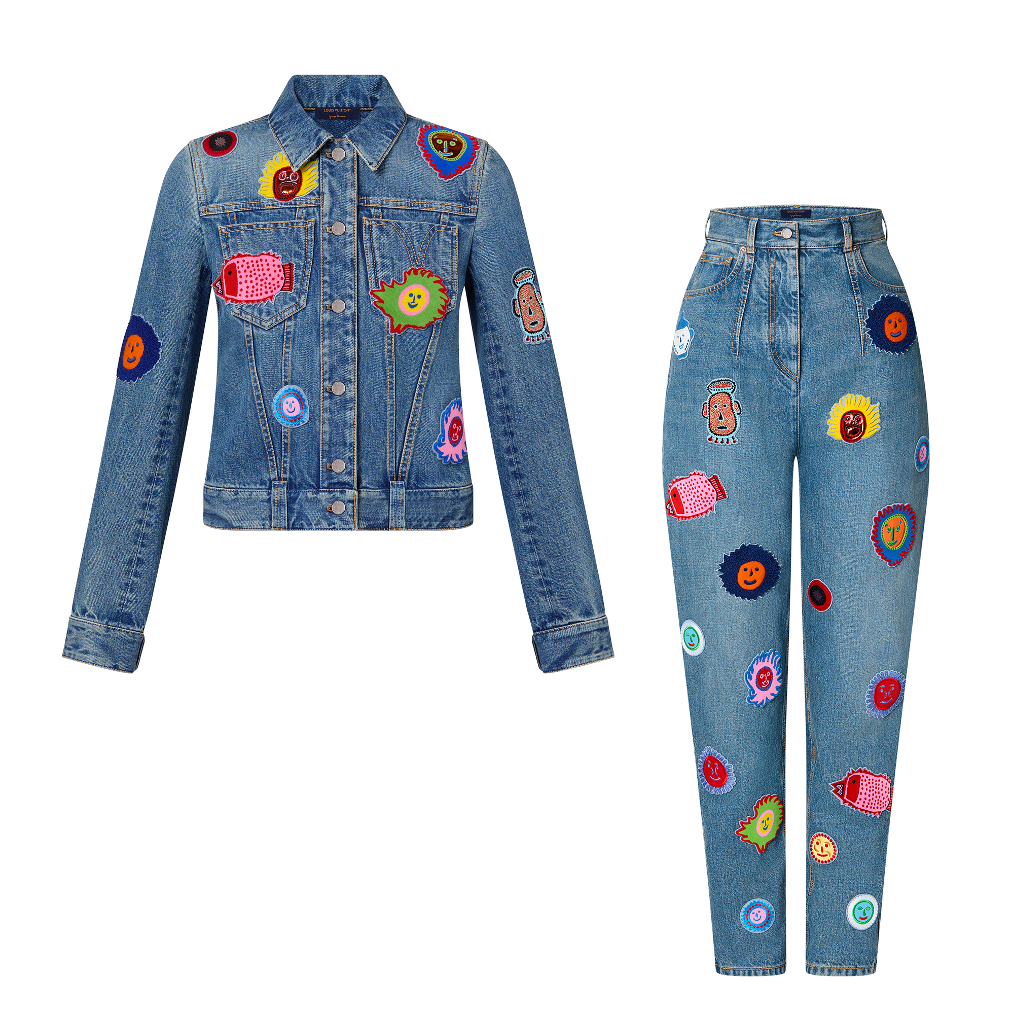 Louis Vuitton Denim Long Sleeved Jacket And Pants Set #nigo29116