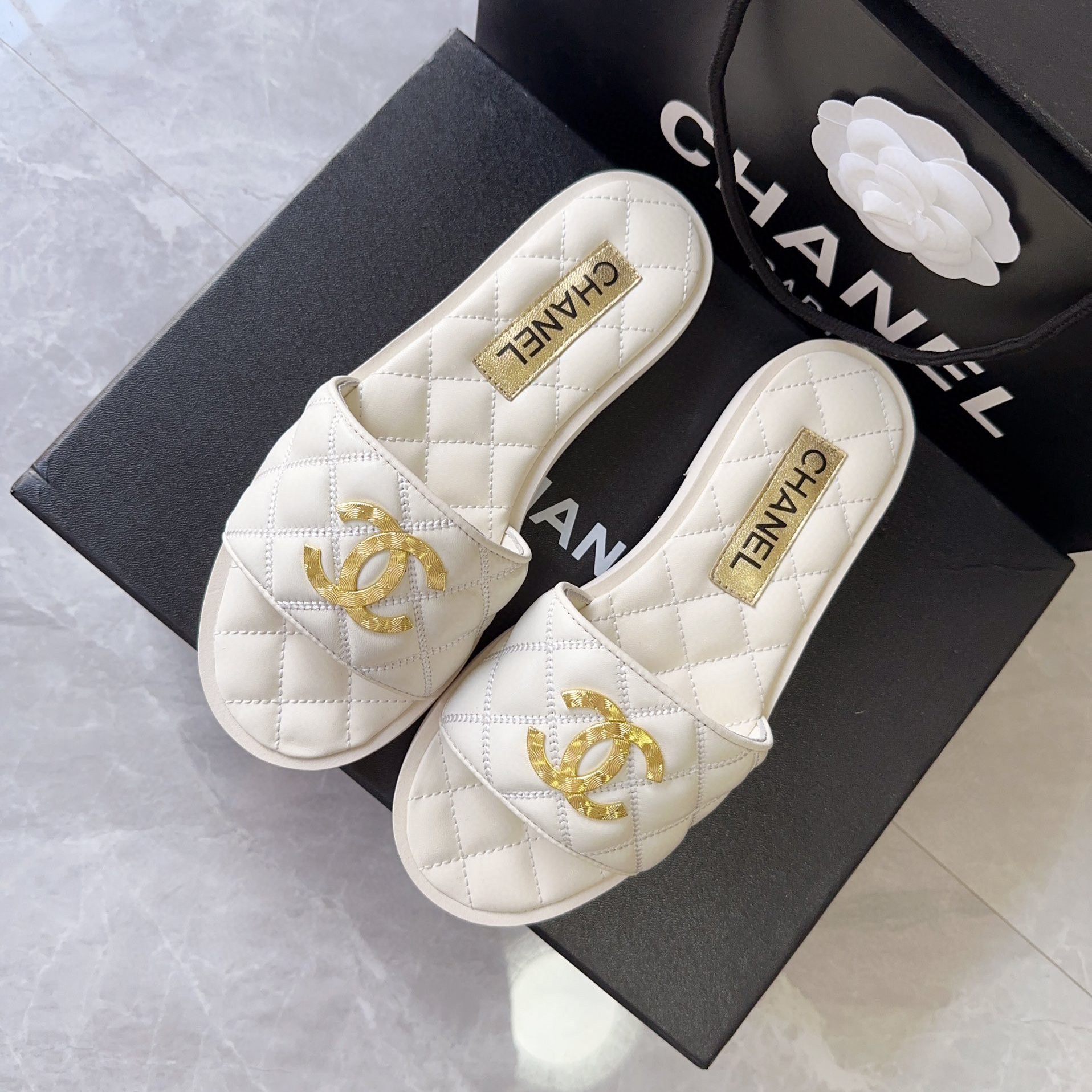 Chanel NIGO Flat Leather Slippers shoes #nigo21251