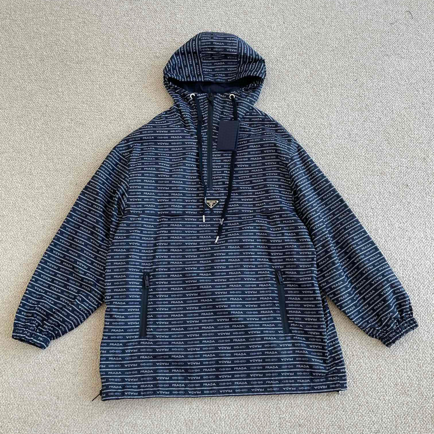 Prada NIGO Woman Hooded Half Zipper Coat #nigo21255