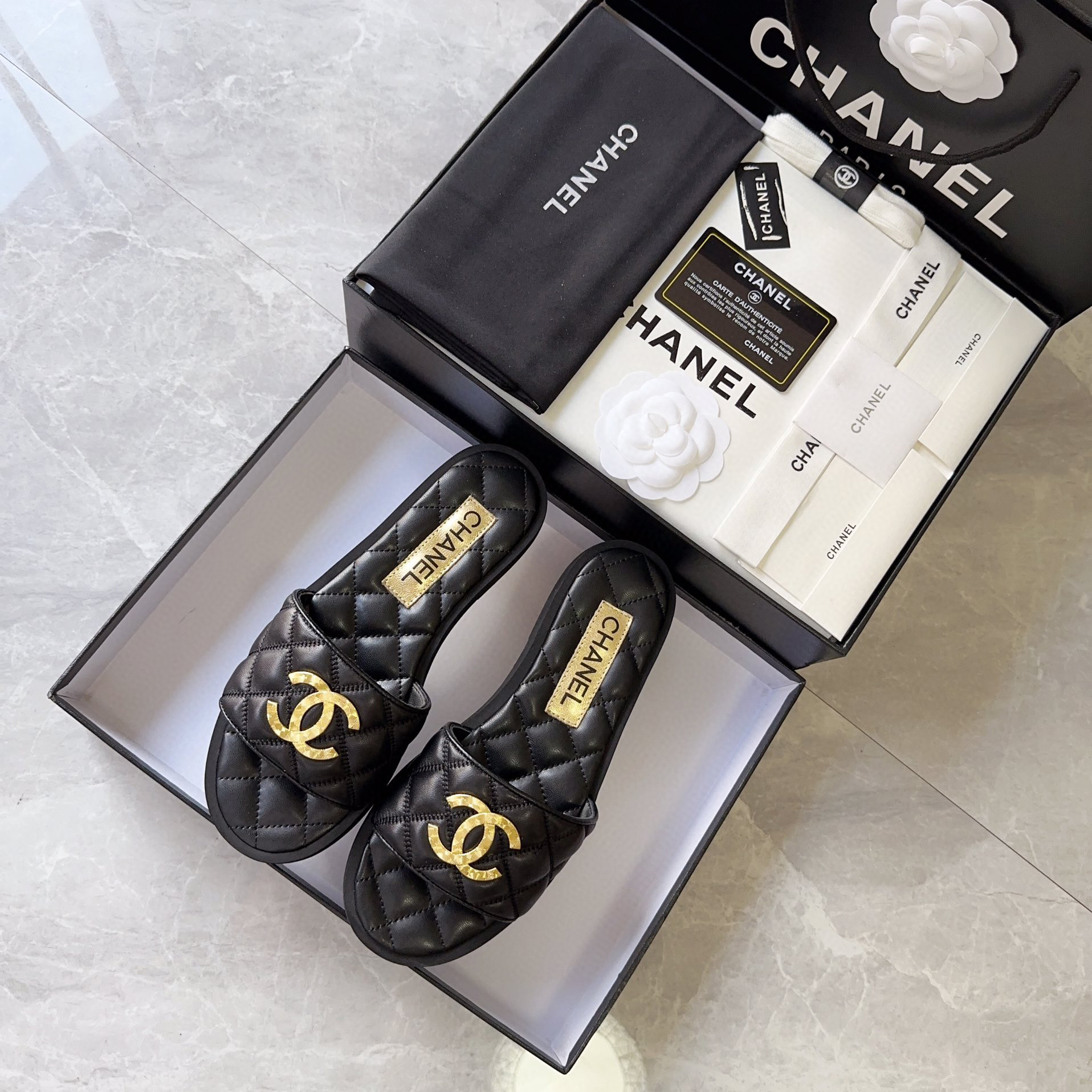 Chanel NIGO Flat Leather Slippers shoes #nigo21251