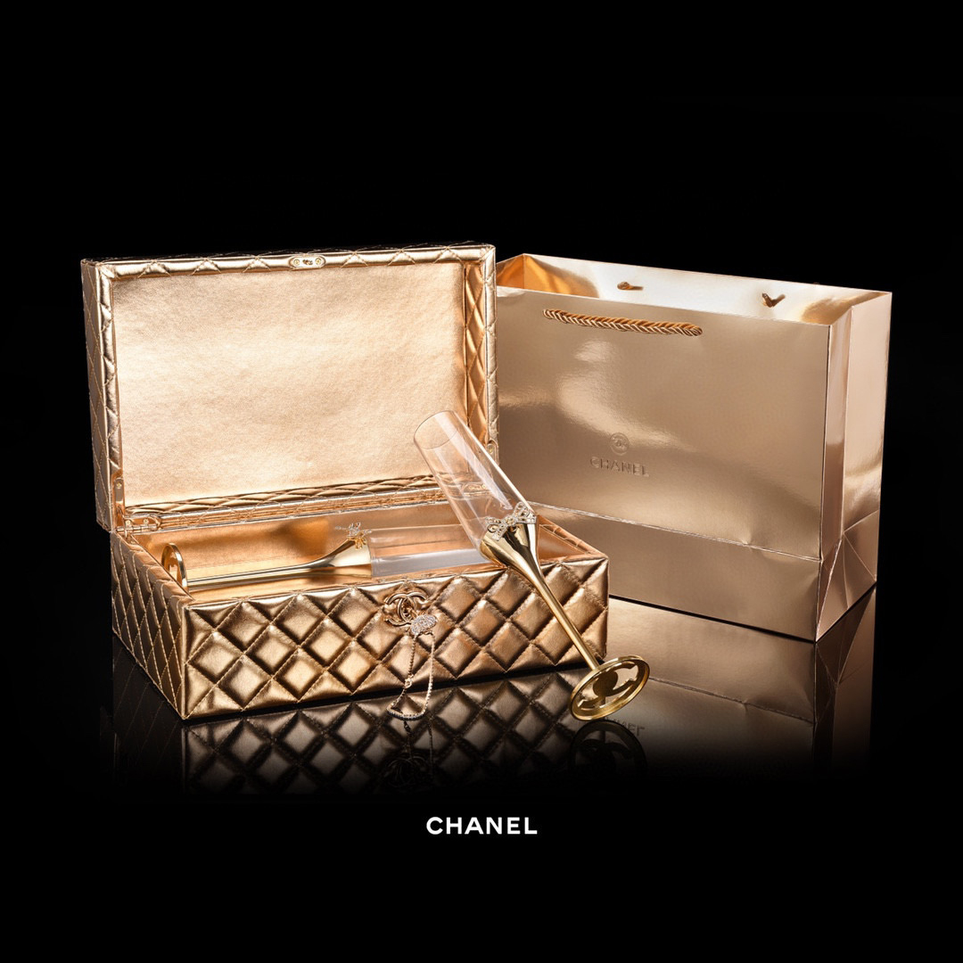 Chanel NIGO Champagne Glasses Set of 2 Accessories #nigo94939