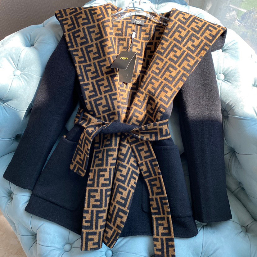 Fendi NIGO Woman Autumn And Winter Hooded Printed Long Sleeved Jacket #nigo21356