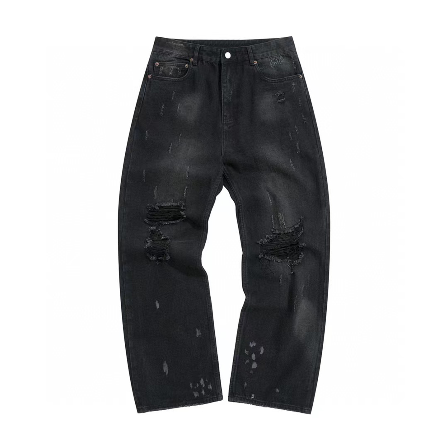 Balenciaga NIGO Man Black Casual Ripped Jeans Ngvp pants #nigo6173