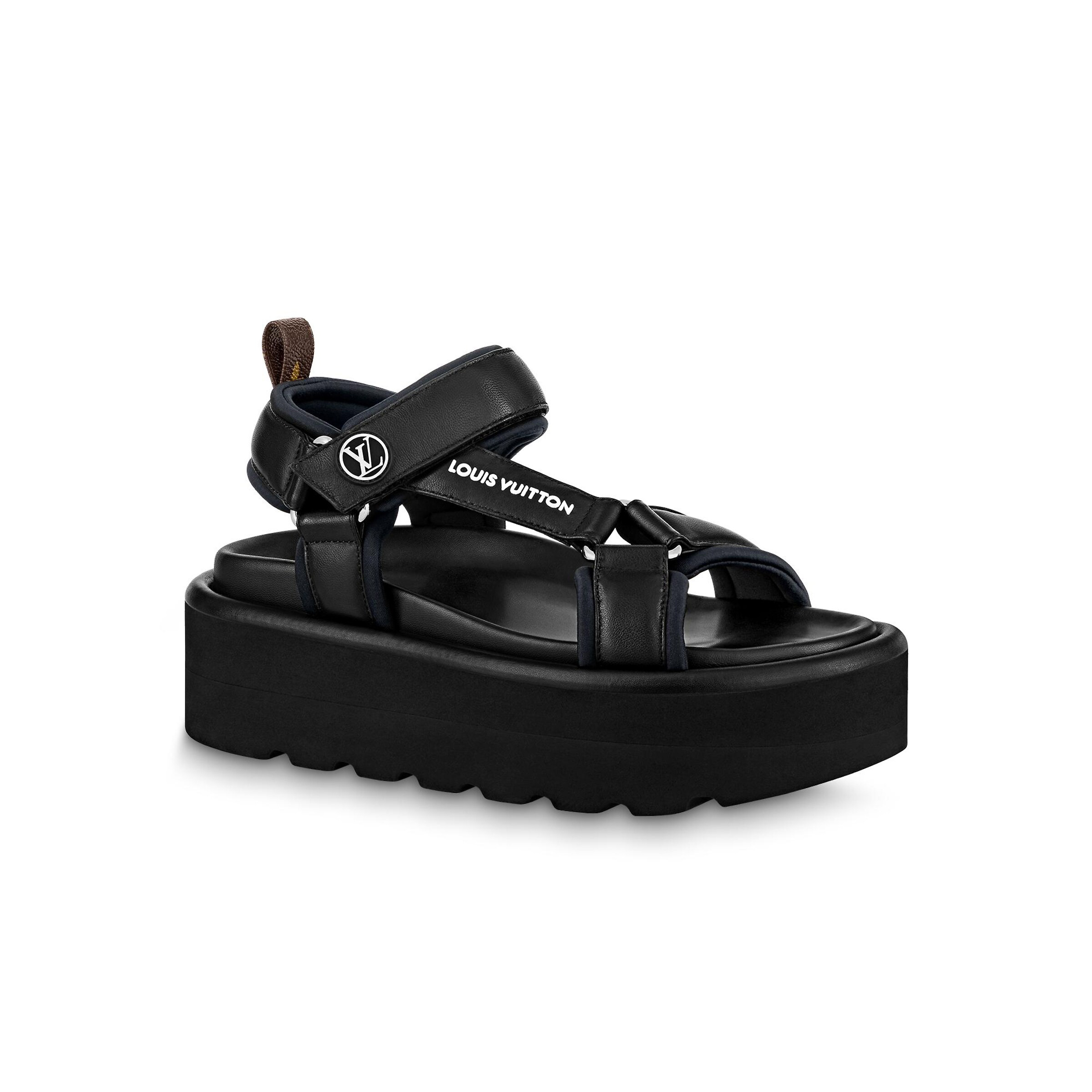 Louis Vuitton NIGO Black Summer Flat Sandals shoes #nigo21339