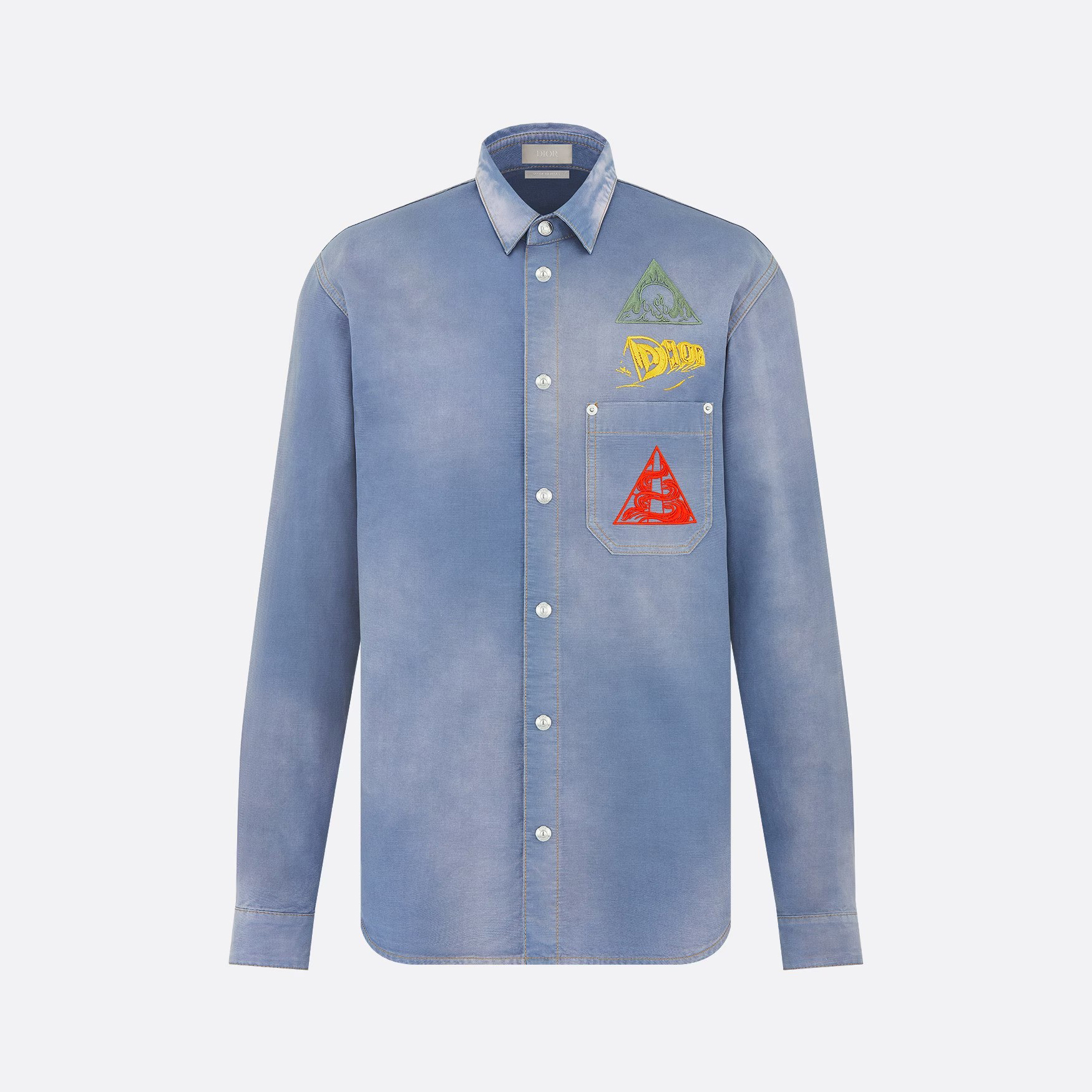 Dior NIGO Man Denim Long Sleeve Button Down Shirt #nigo94713