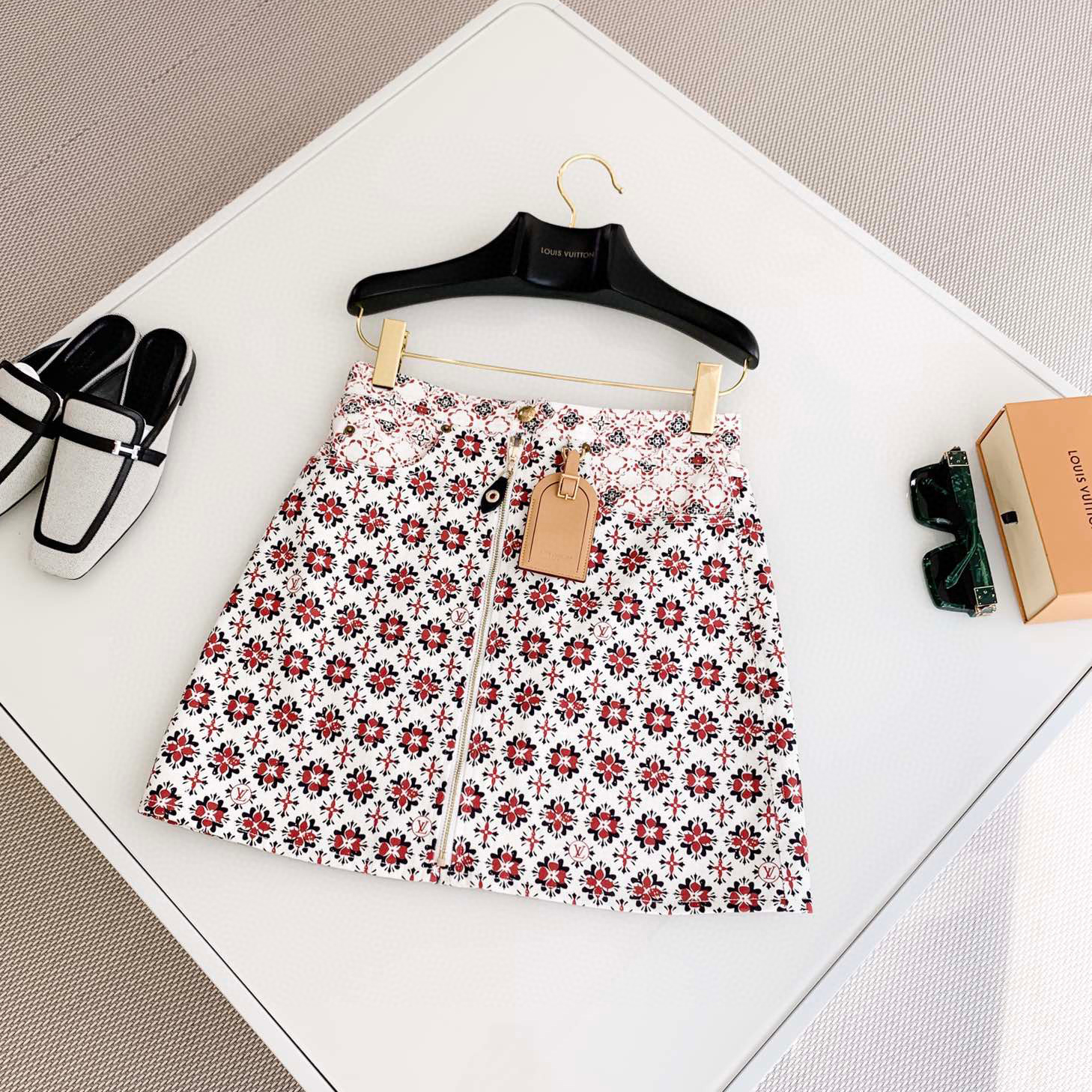 Louis Vuitton NIGO Woman Summer Printed Half Length Short Skirt #nigo21279